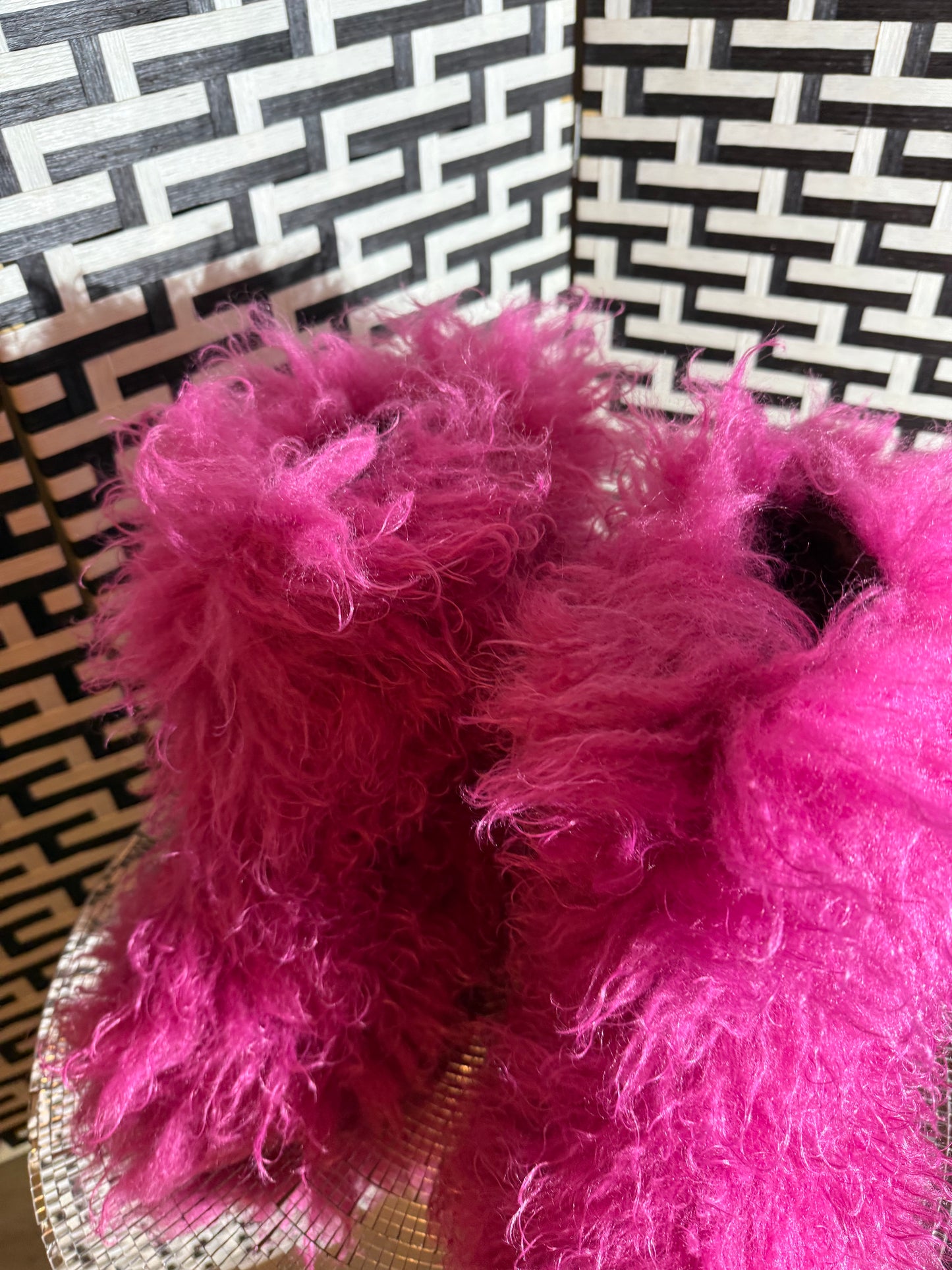 punk pink fuzzy boots