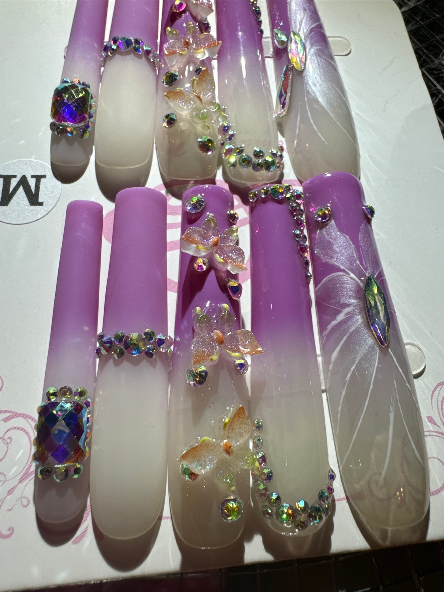 🎀xxl matte purple white💅
