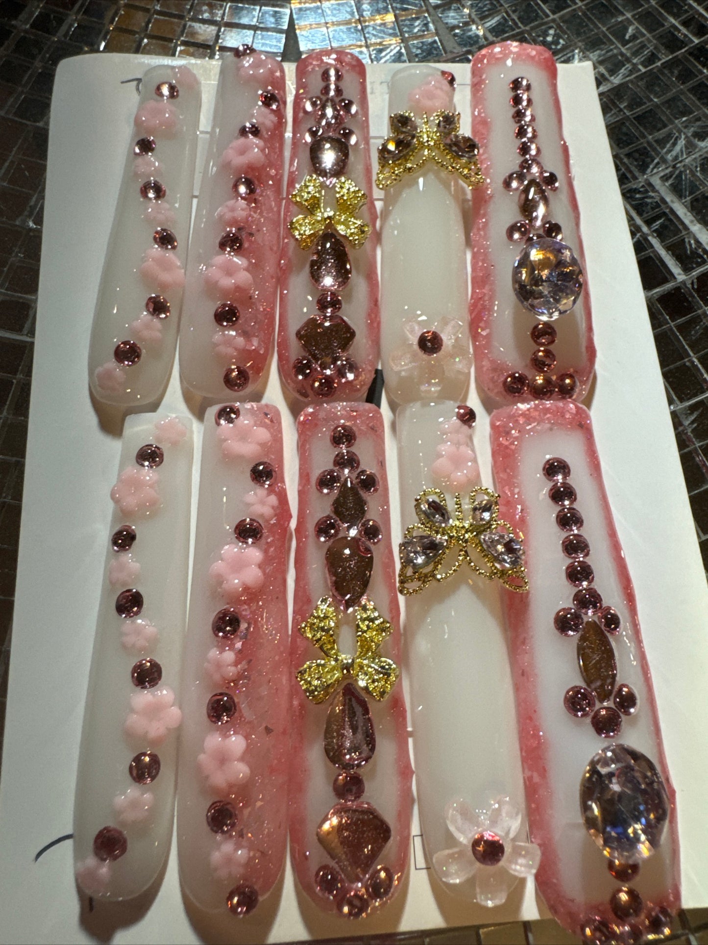 ๐white pink gold floral ๐