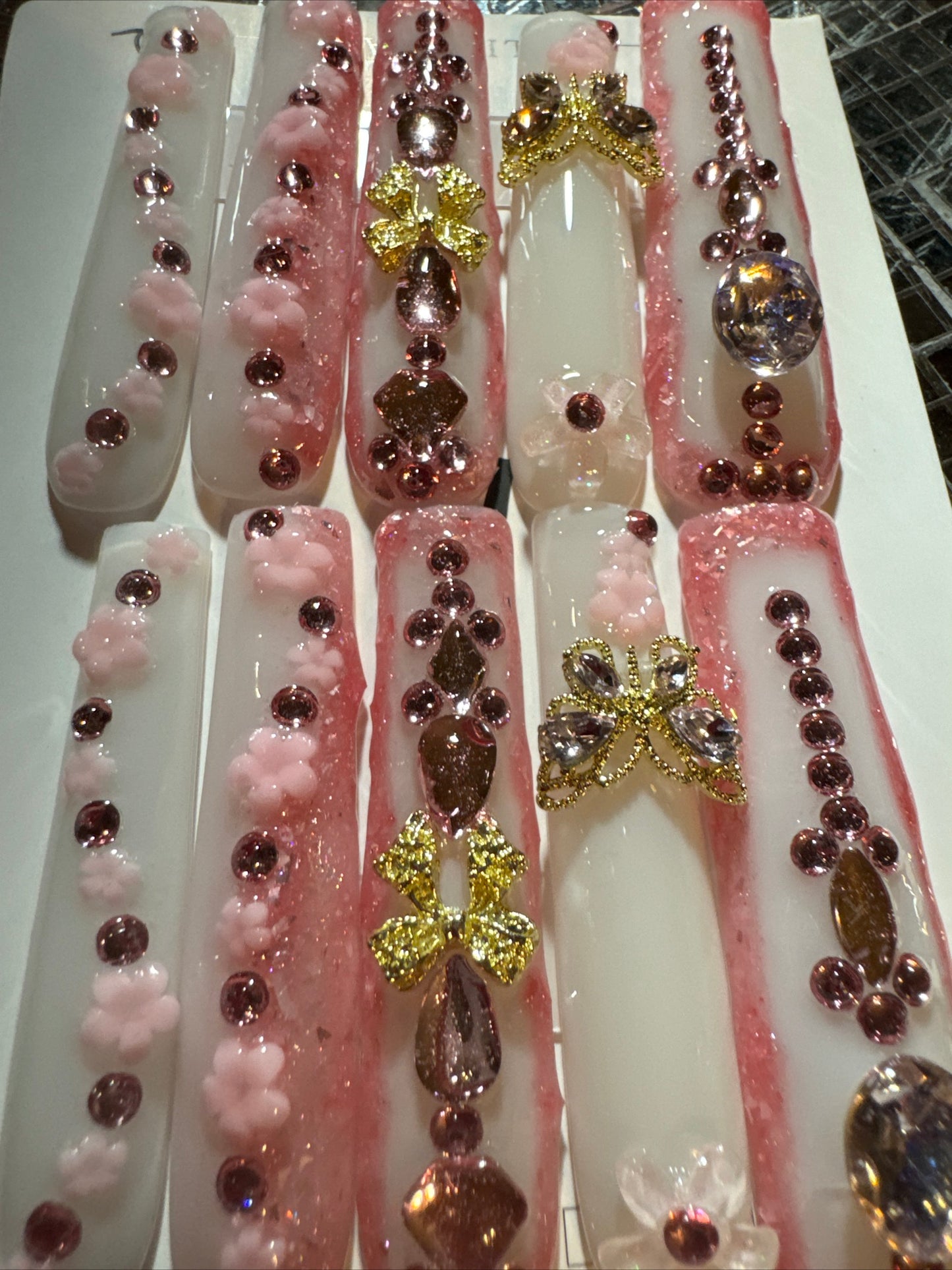 ๐white pink gold floral ๐