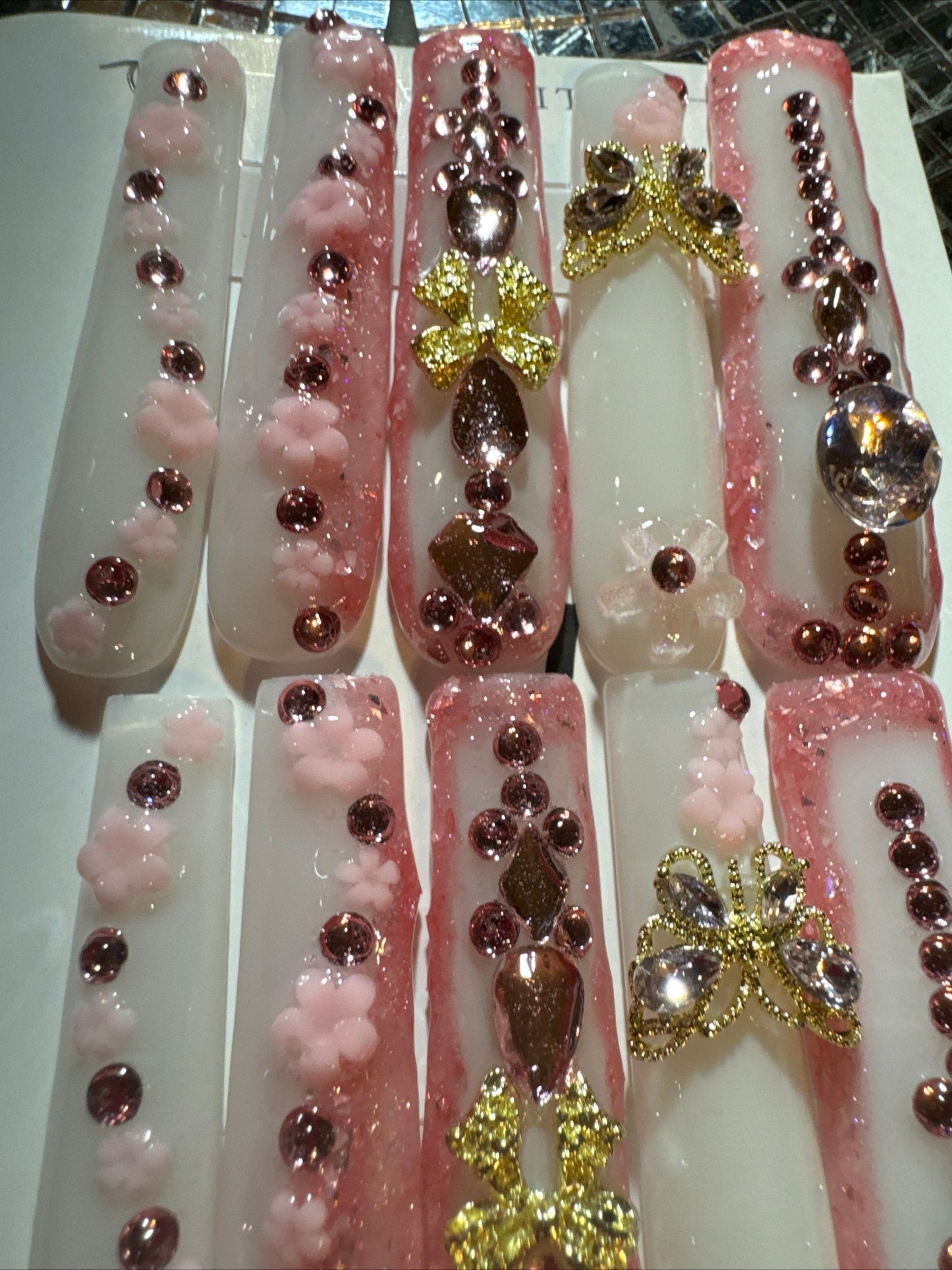 ๐white pink gold floral ๐