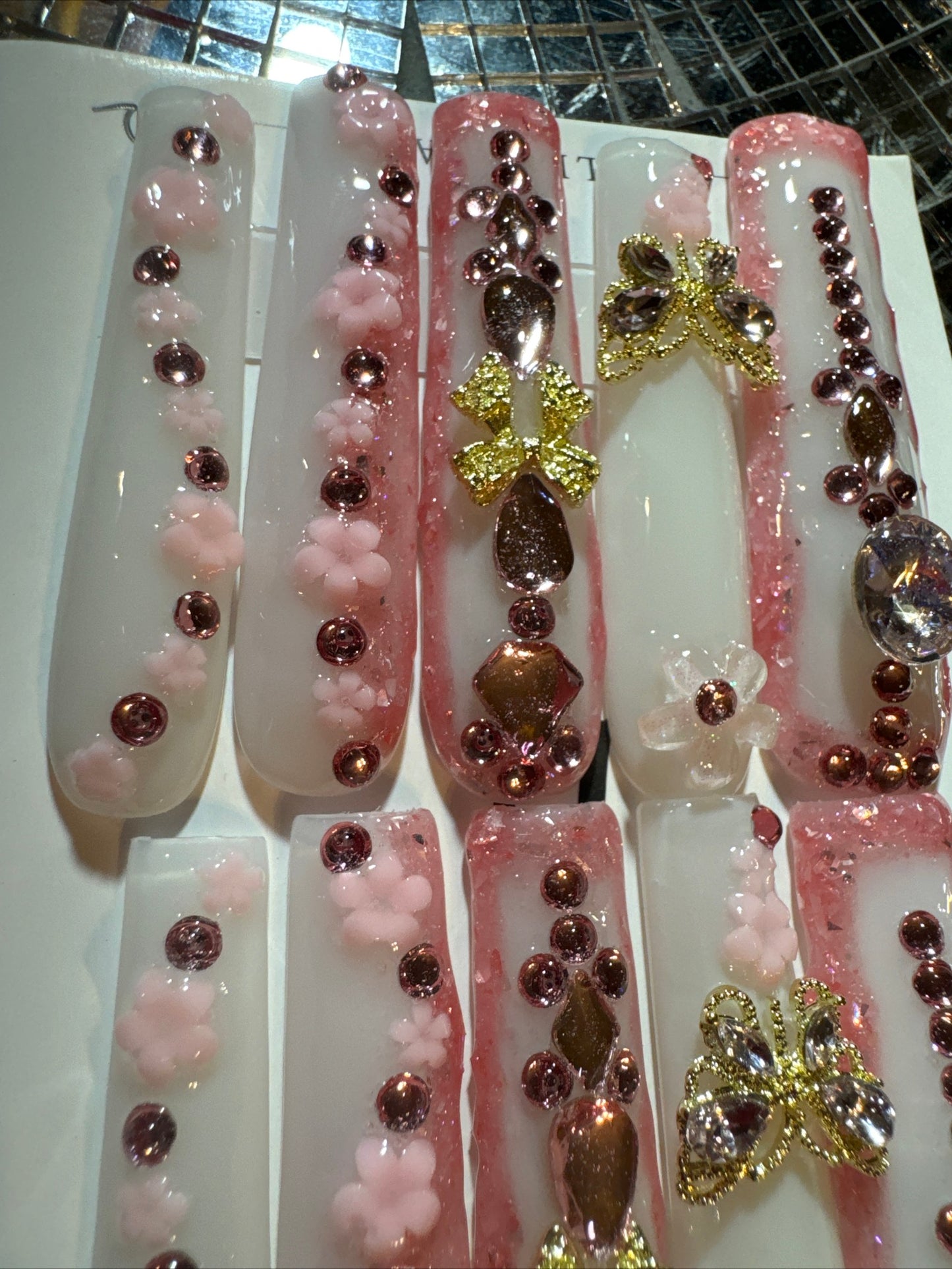๐white pink gold floral ๐