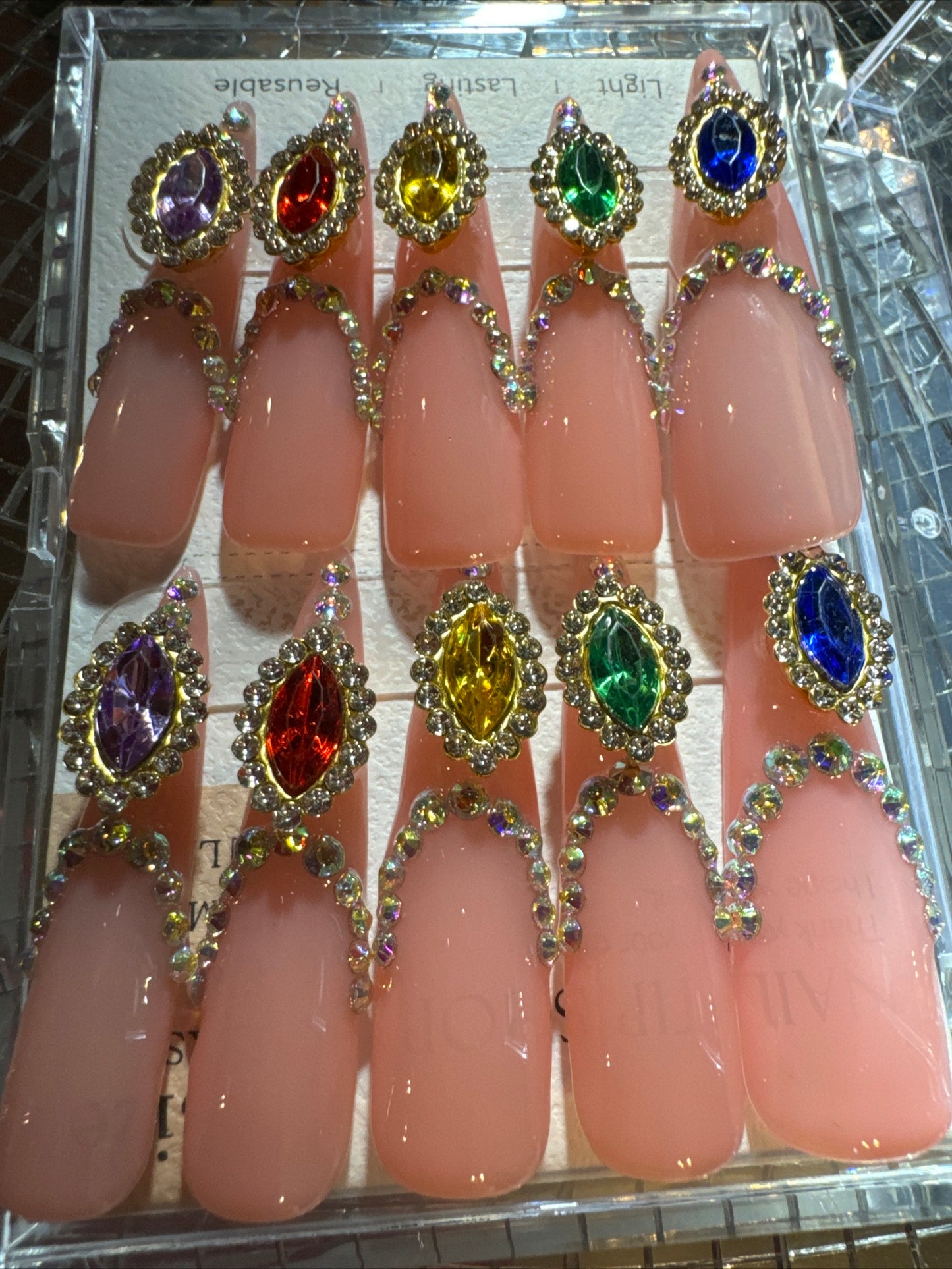 🎀 xxl stiletto pink clear colorful ✨ ✨ 💅