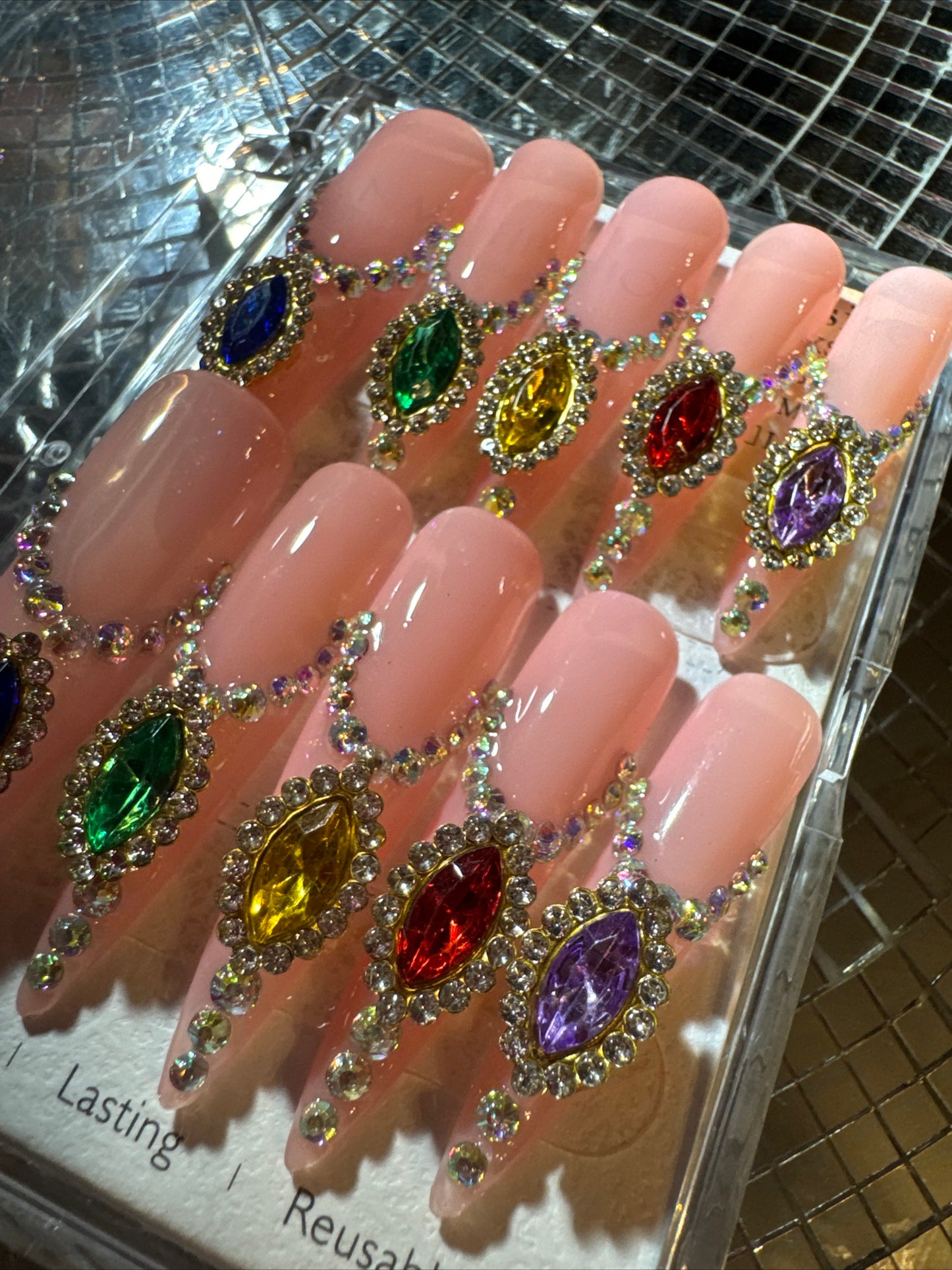 🎀 xxl stiletto pink clear colorful ✨ ✨ 💅
