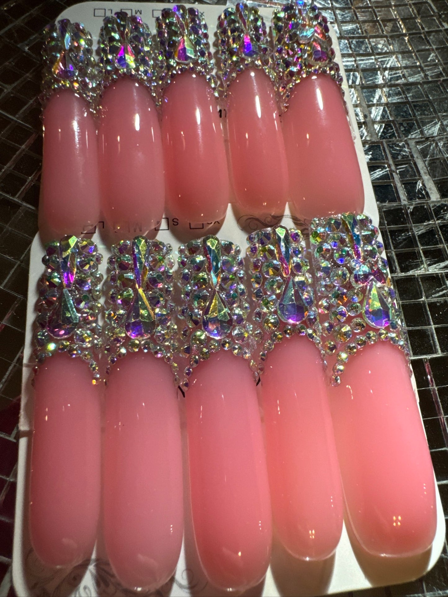 🎀 xxl pink clear ✨ nails