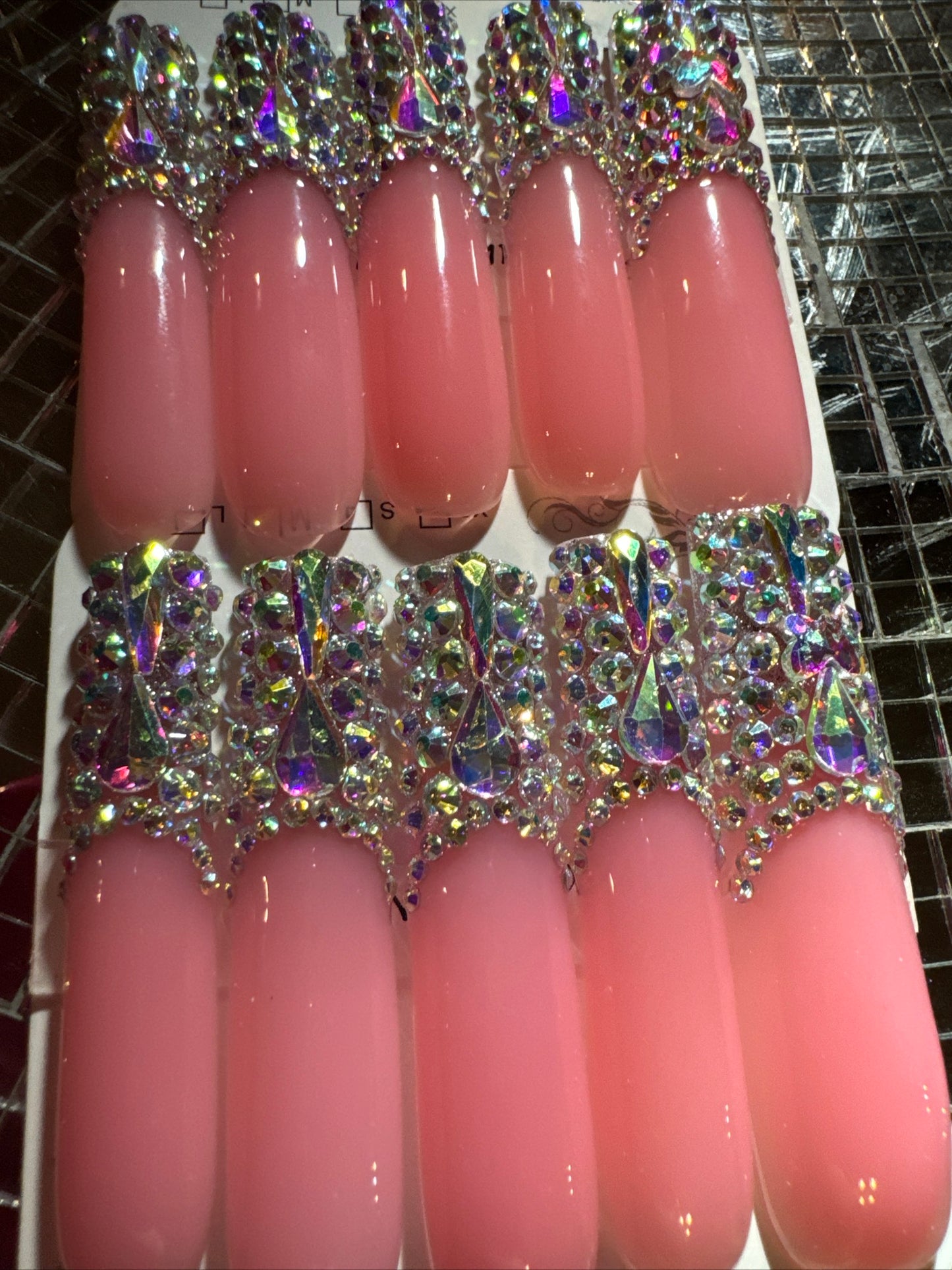 🎀 xxl pink clear ✨ nails