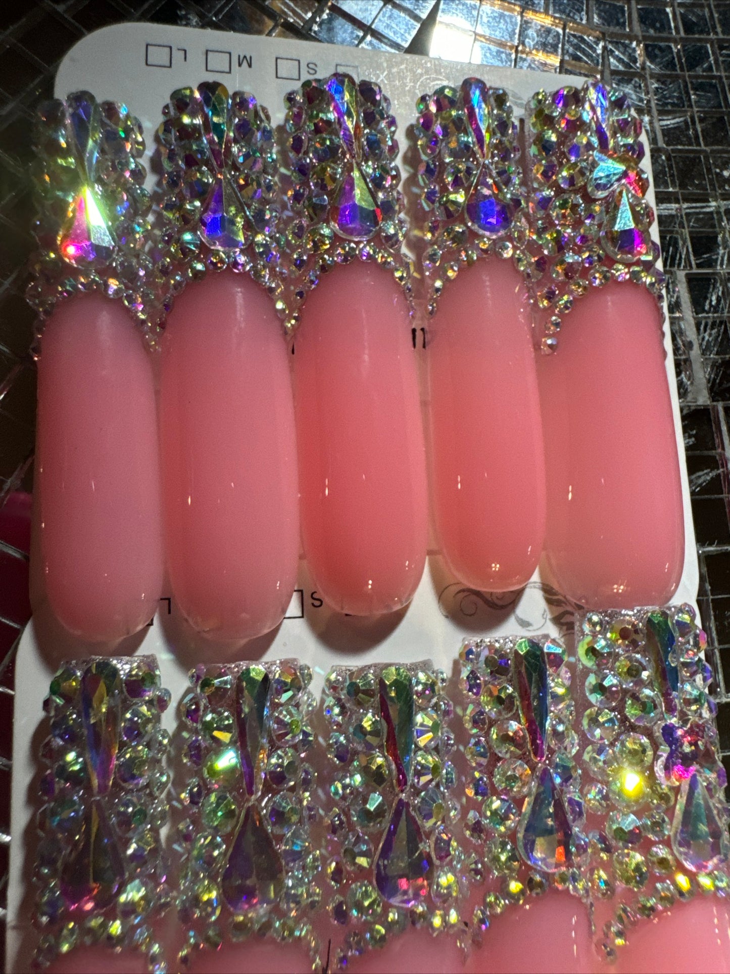 🎀 xxl pink clear ✨ nails
