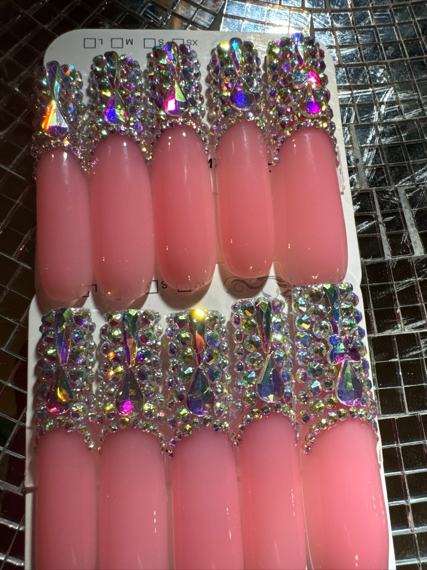 🎀 xxl pink clear ✨ nails