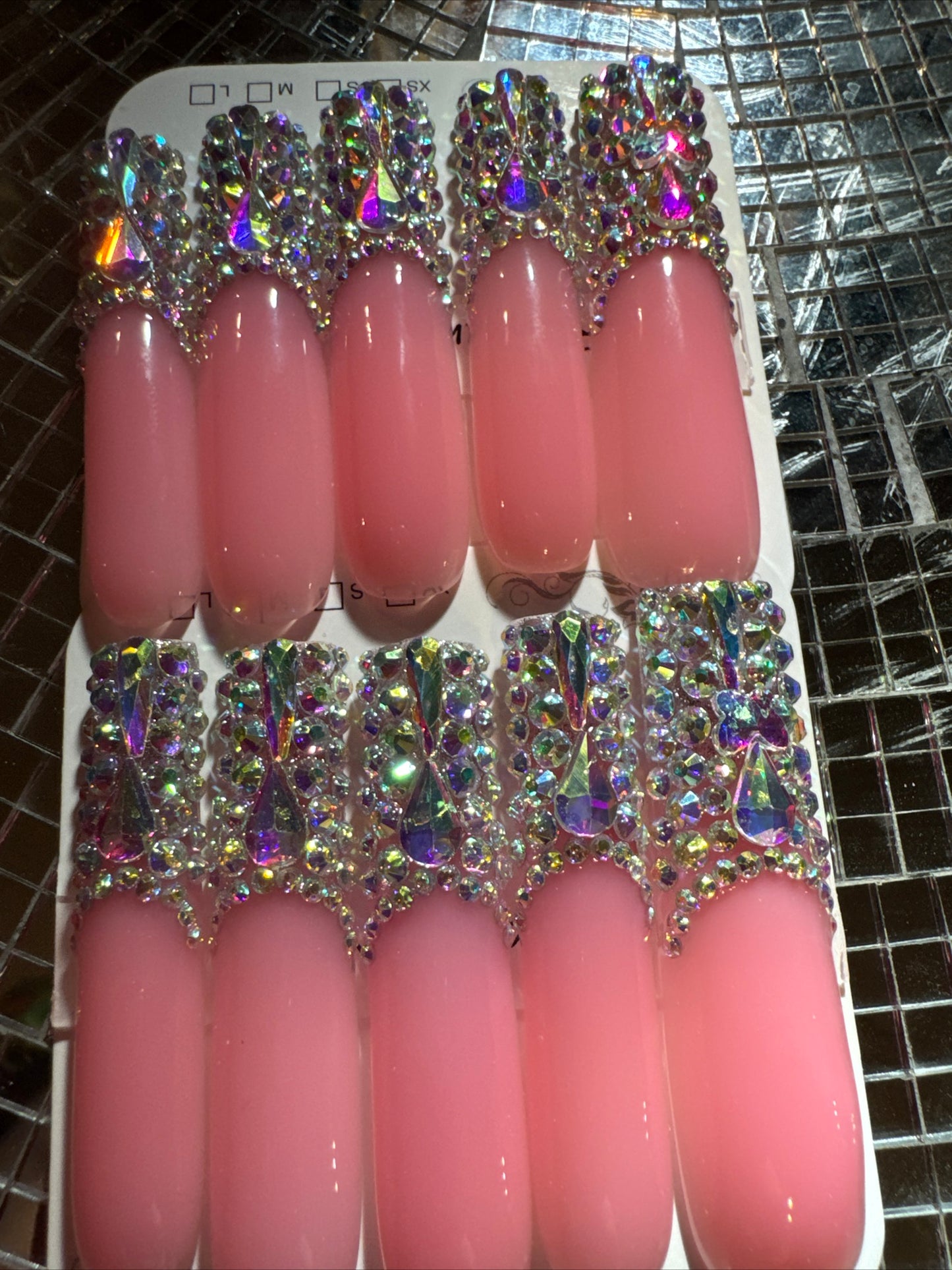 🎀 xxl pink clear ✨ nails