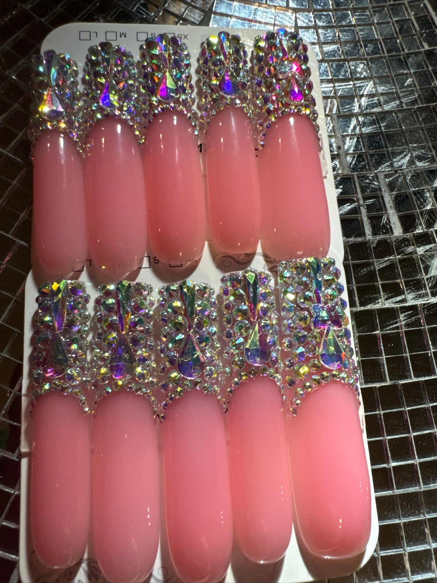 🎀 xxl pink clear ✨ nails