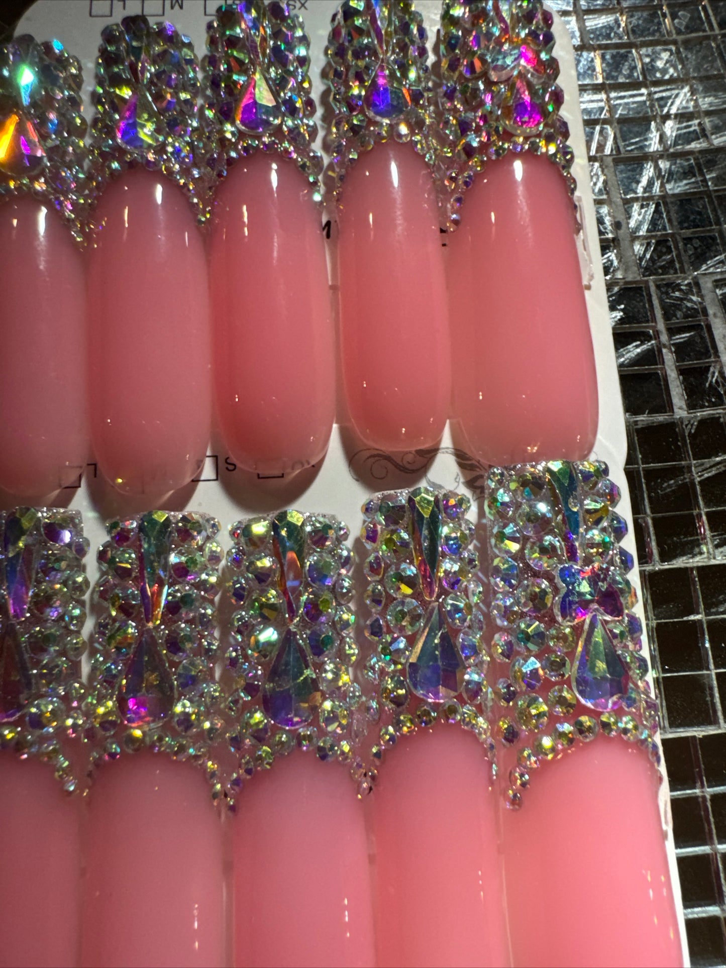 🎀 xxl pink clear ✨ nails