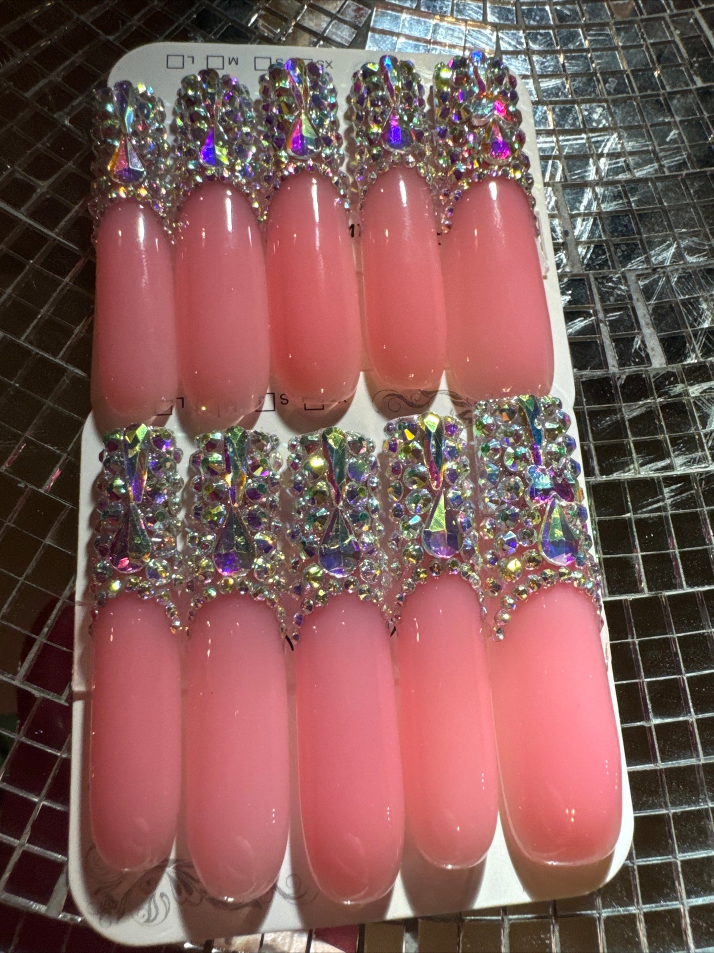🎀 xxl pink clear ✨ nails