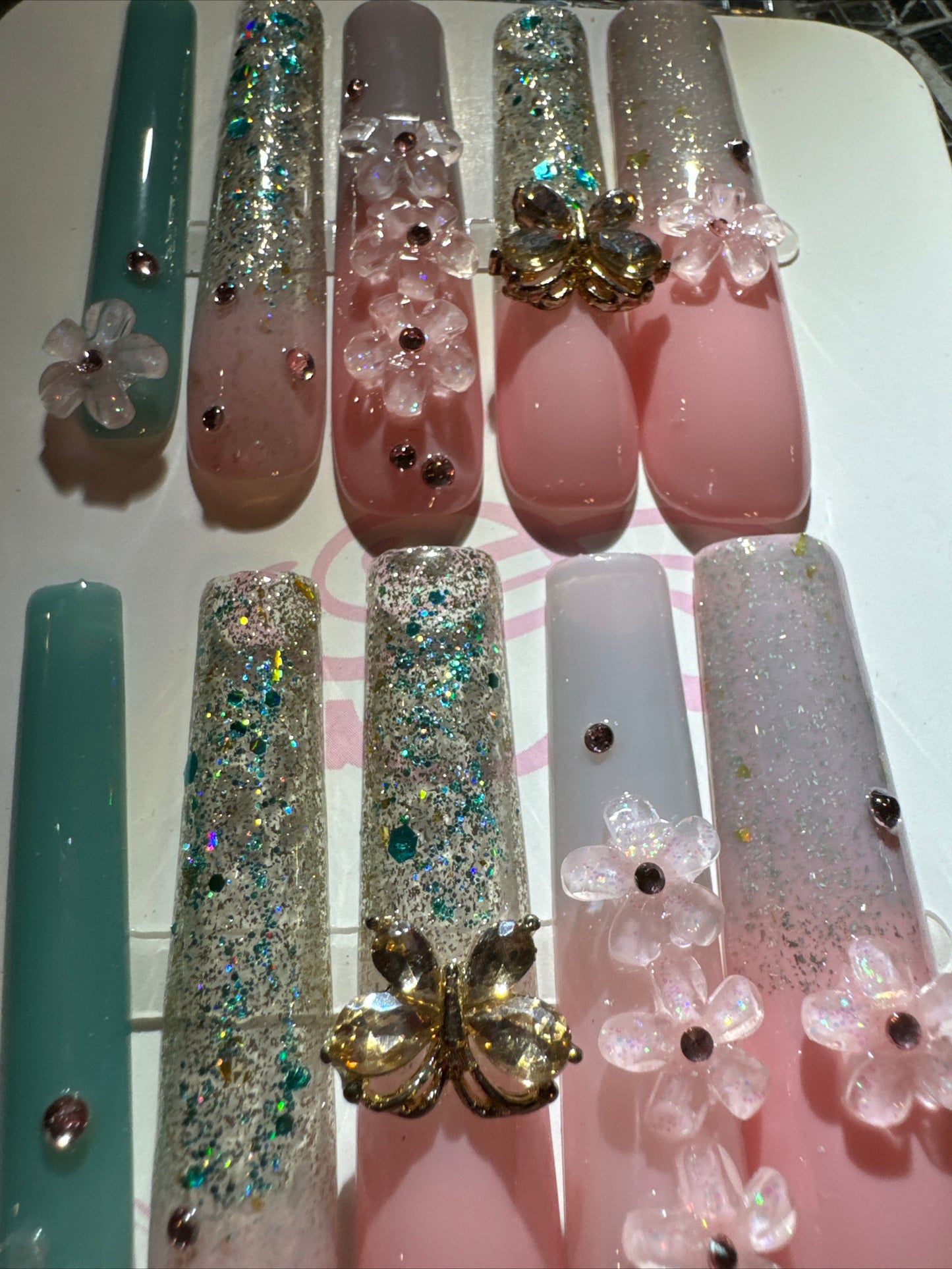 🎀 xxl mint green pink 💅