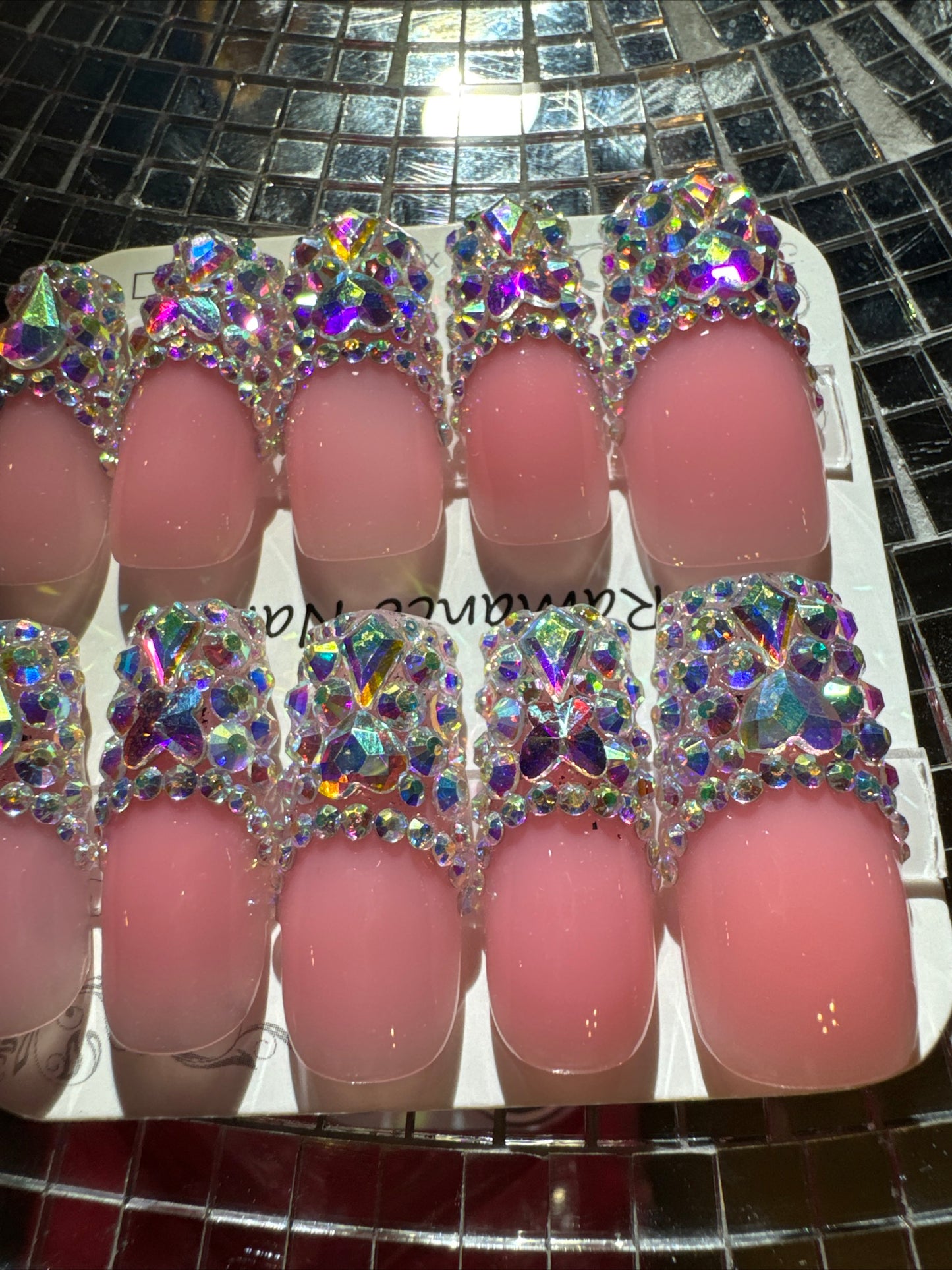 🎀 pink french sparkles 💖 💅