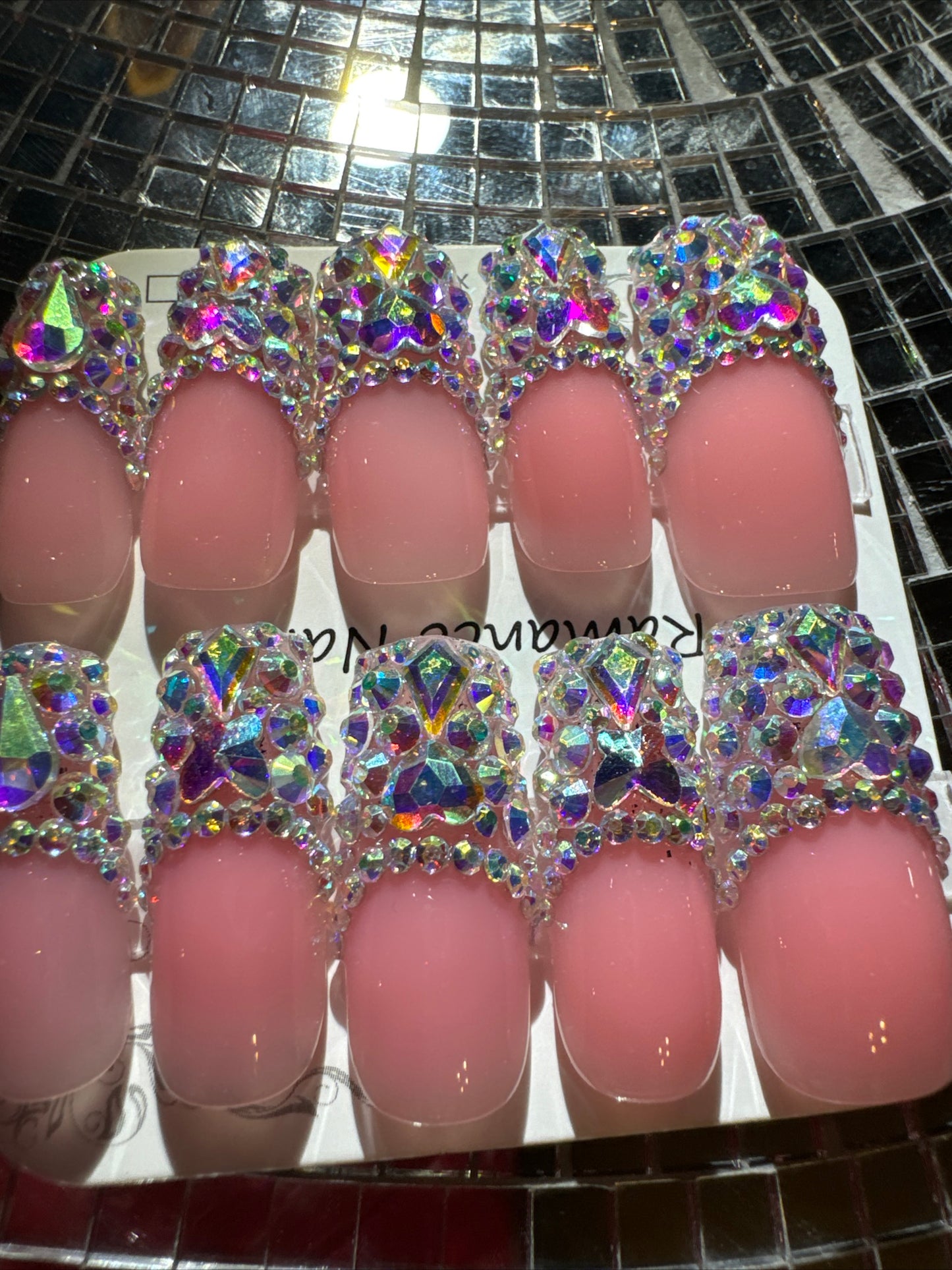 🎀 pink french sparkles 💖 💅