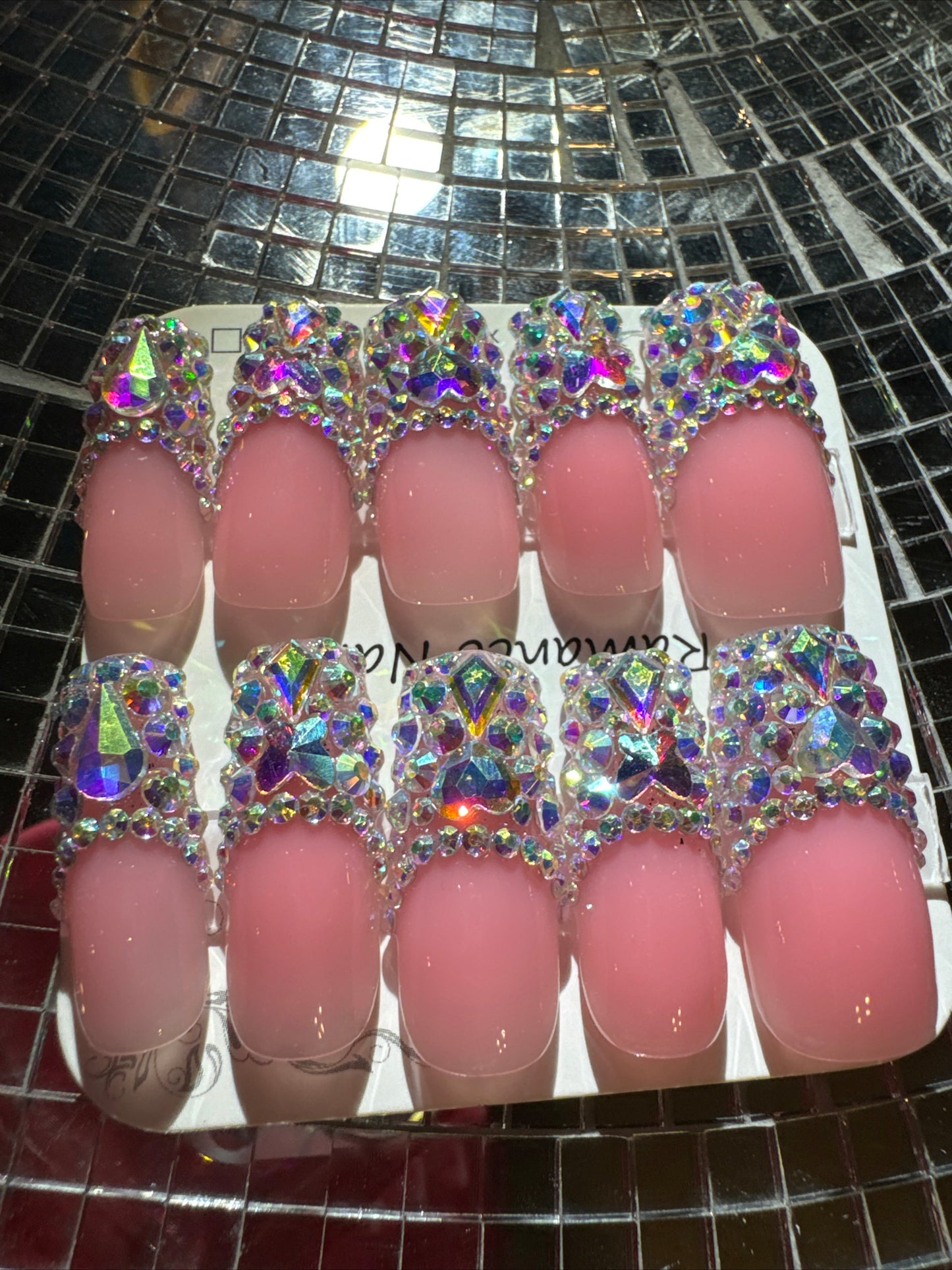 🎀 pink french sparkles 💖 💅