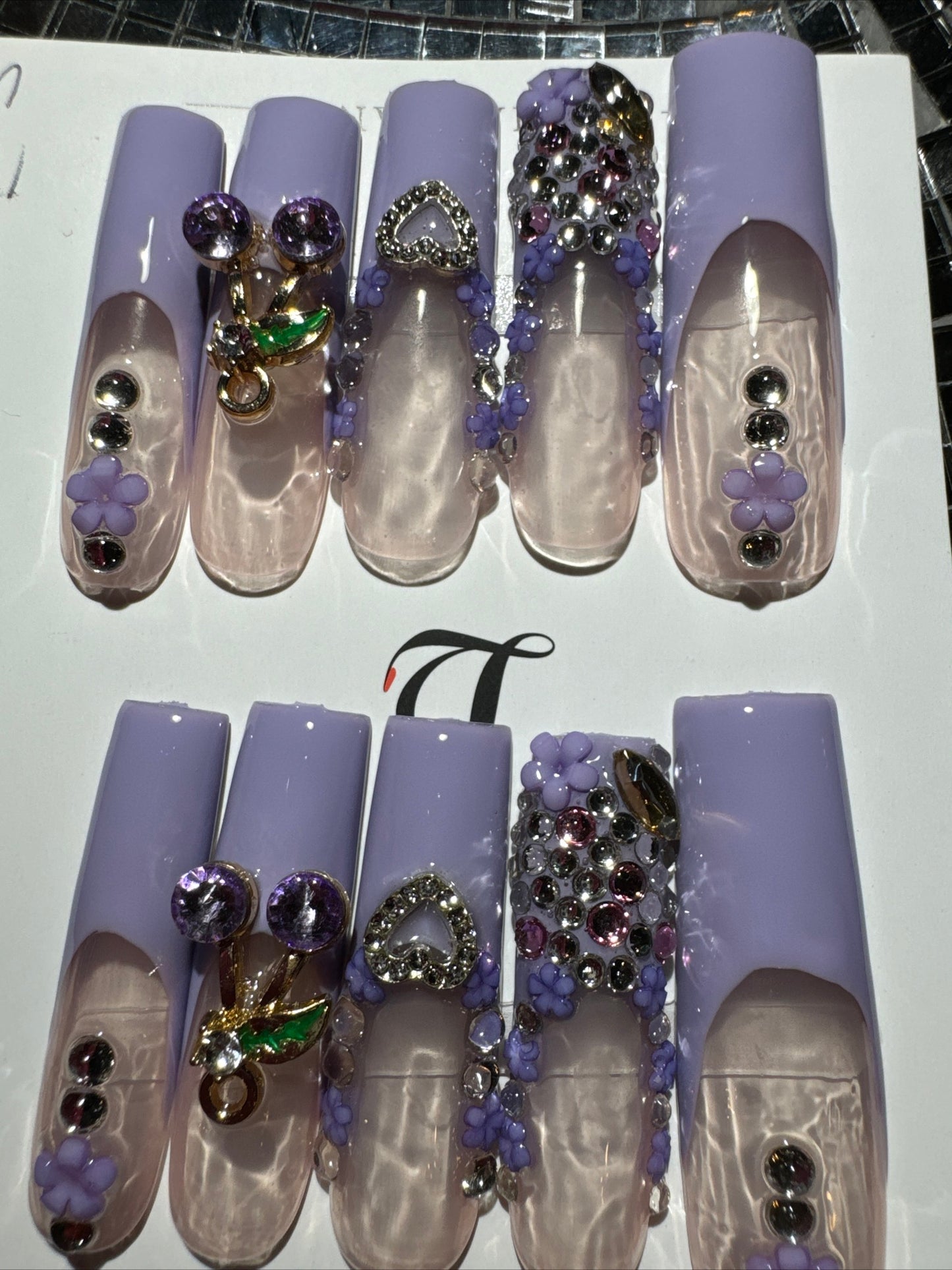 🎀french purple nails
