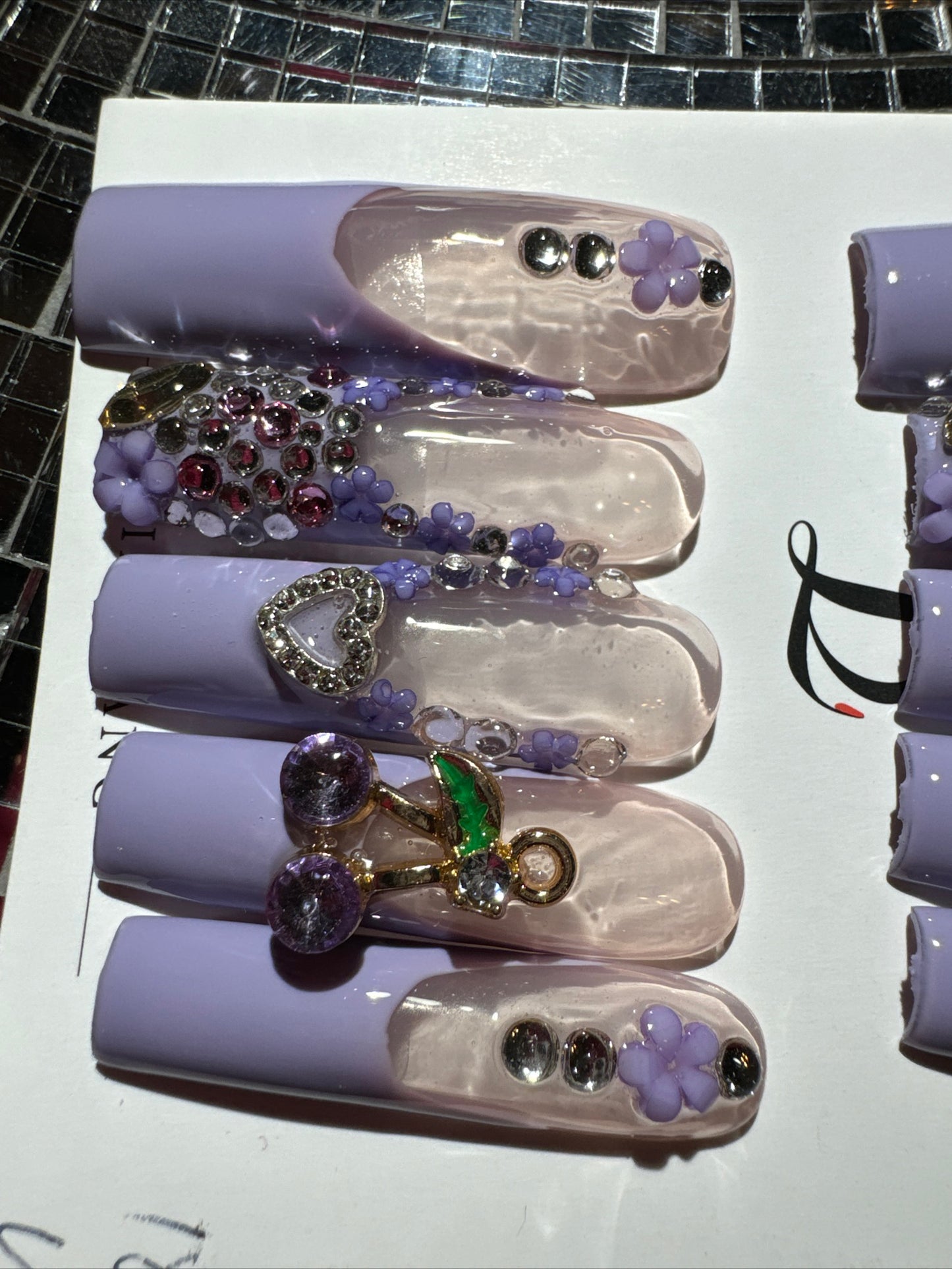 🎀french purple nails