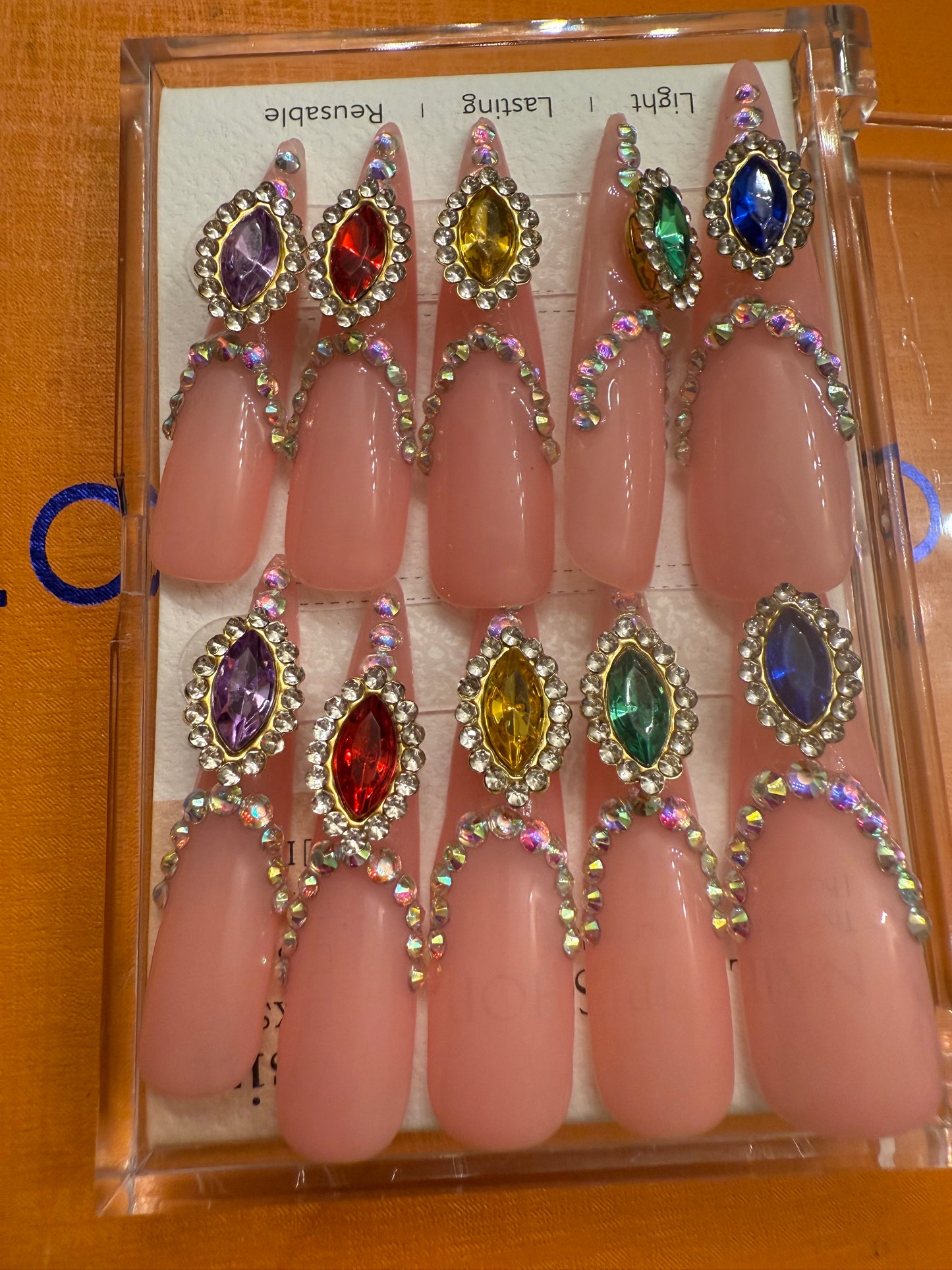 π stiletto colorful rhinestones π