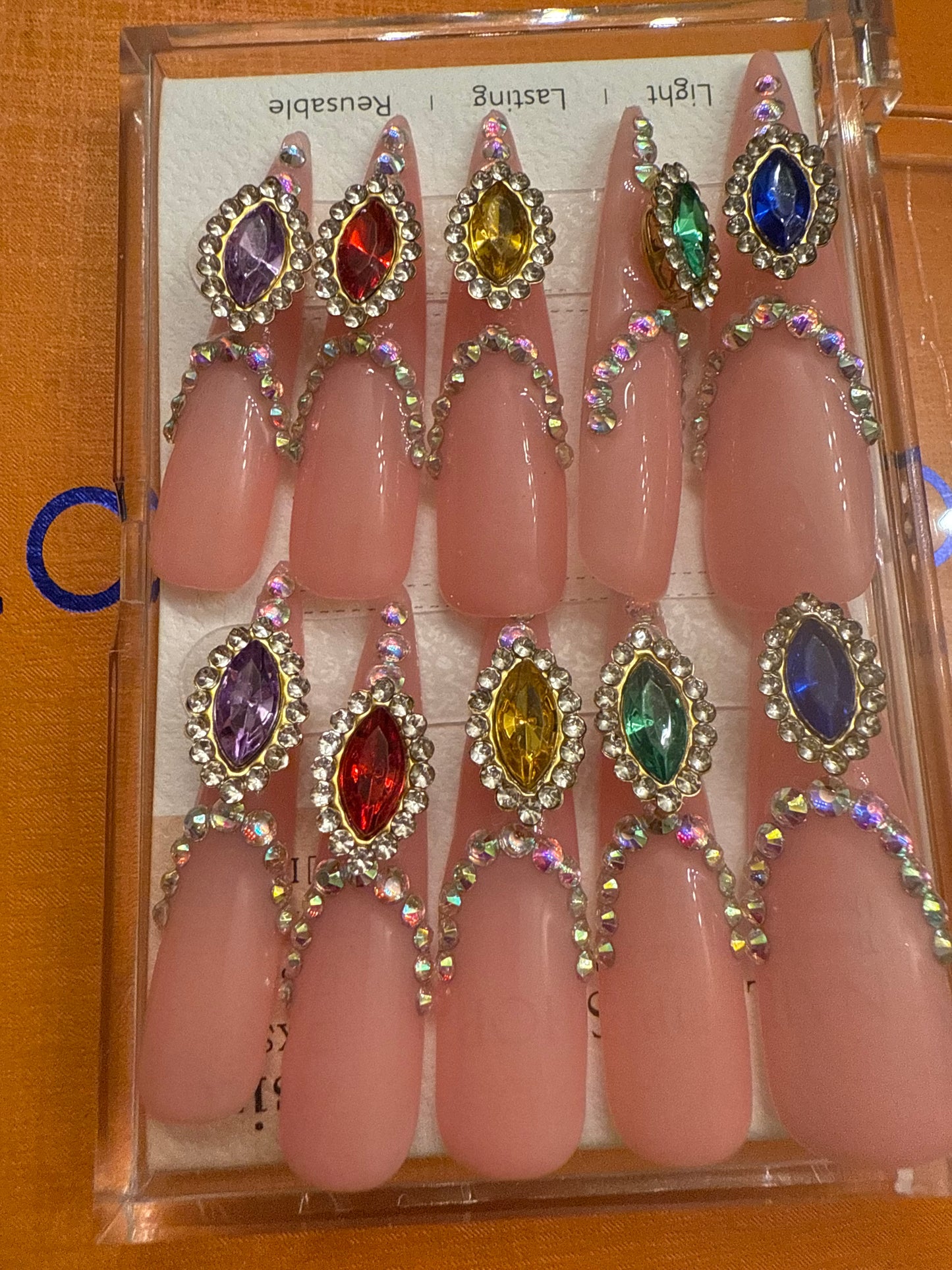 π stiletto colorful rhinestones π