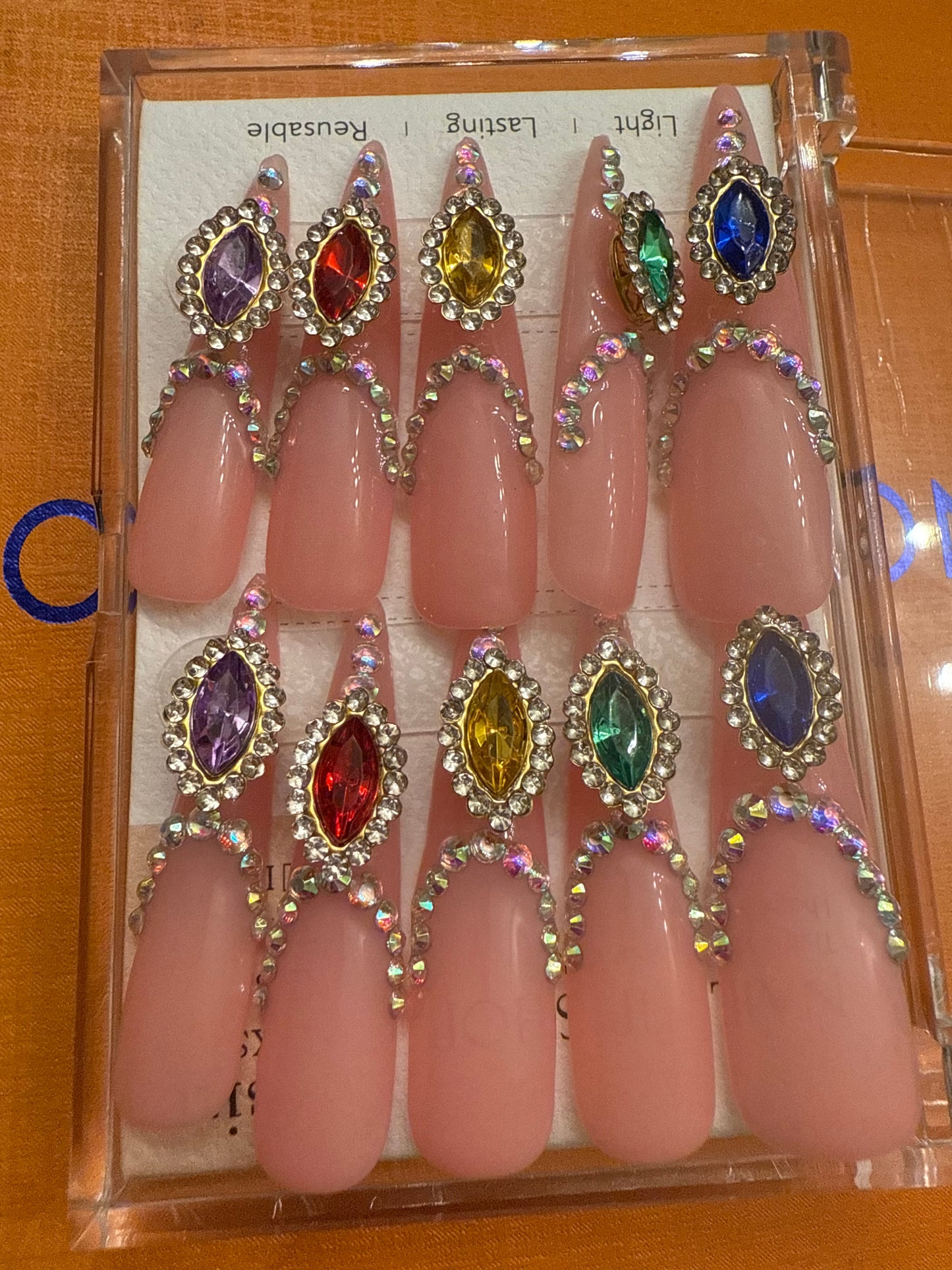 π stiletto colorful rhinestones π