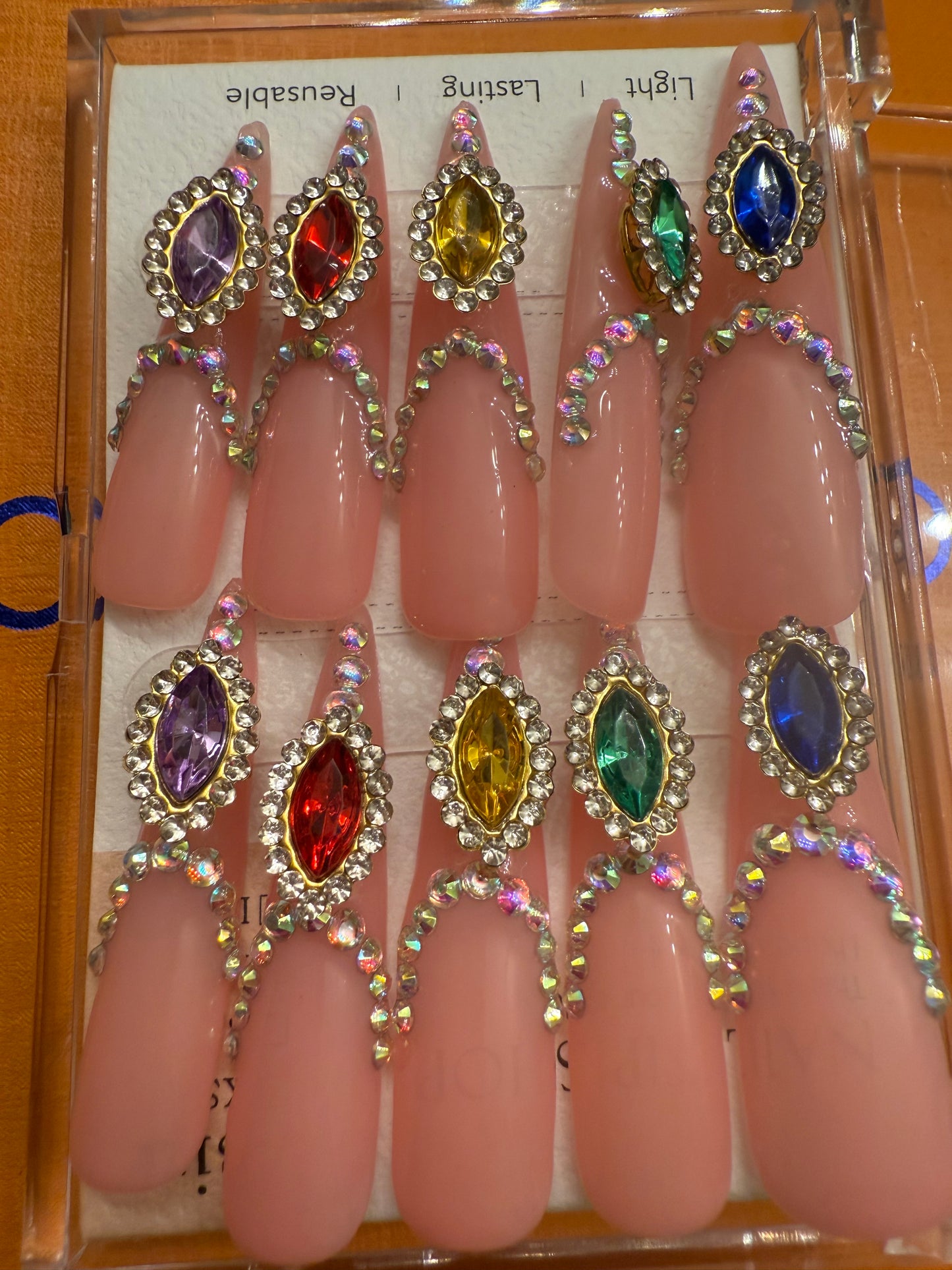 π stiletto colorful rhinestones π