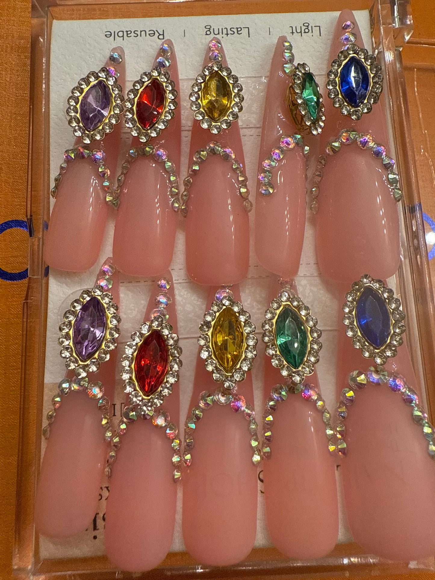 π stiletto colorful rhinestones π