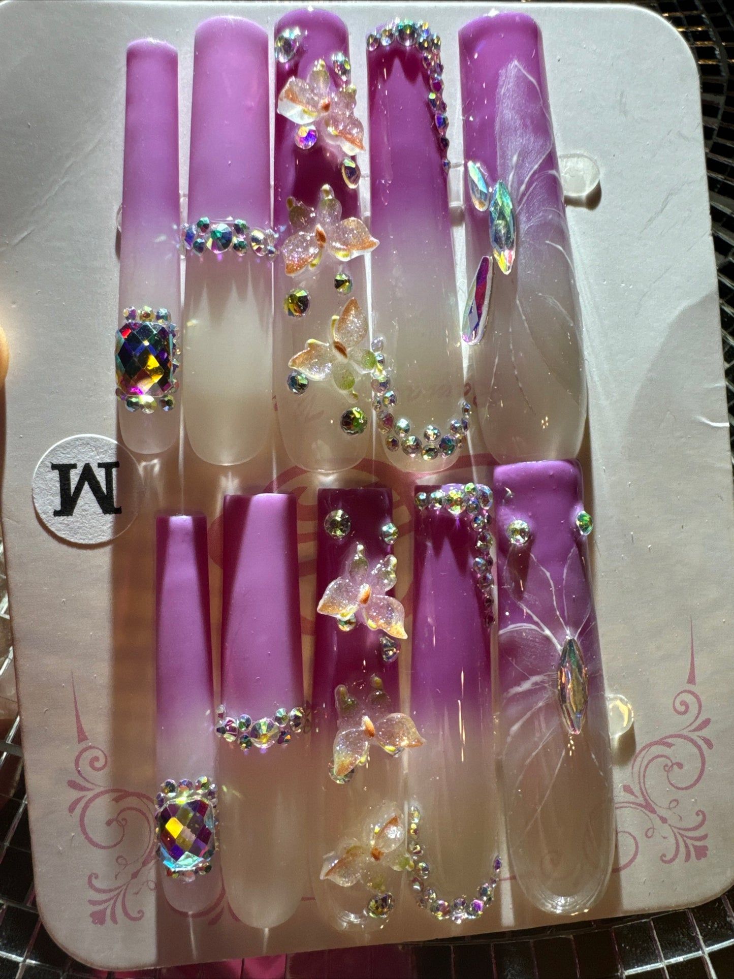 🎀xxl matte purple white💅