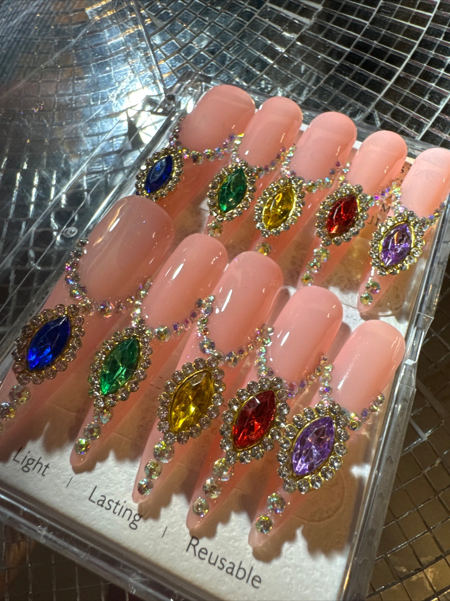 🎀 xxl stiletto pink clear colorful ✨  ✨ 💅
