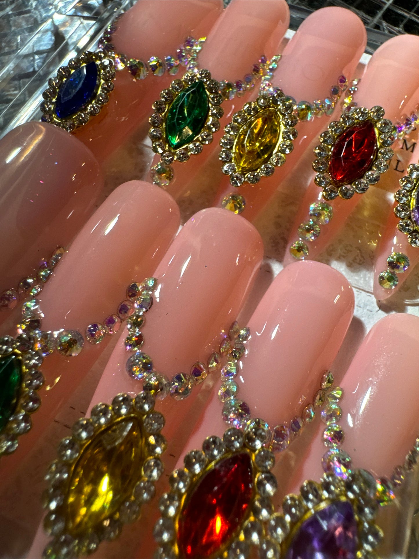 🎀 xxl stiletto pink clear colorful ✨  ✨ 💅