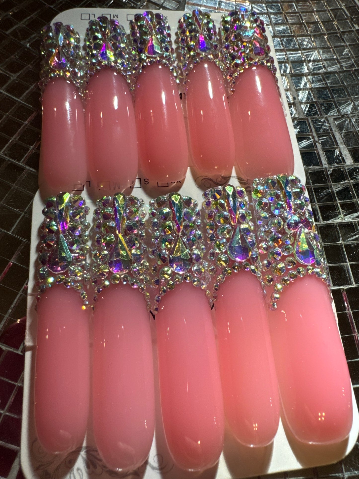🎀 xxl pink clear ✨ nails