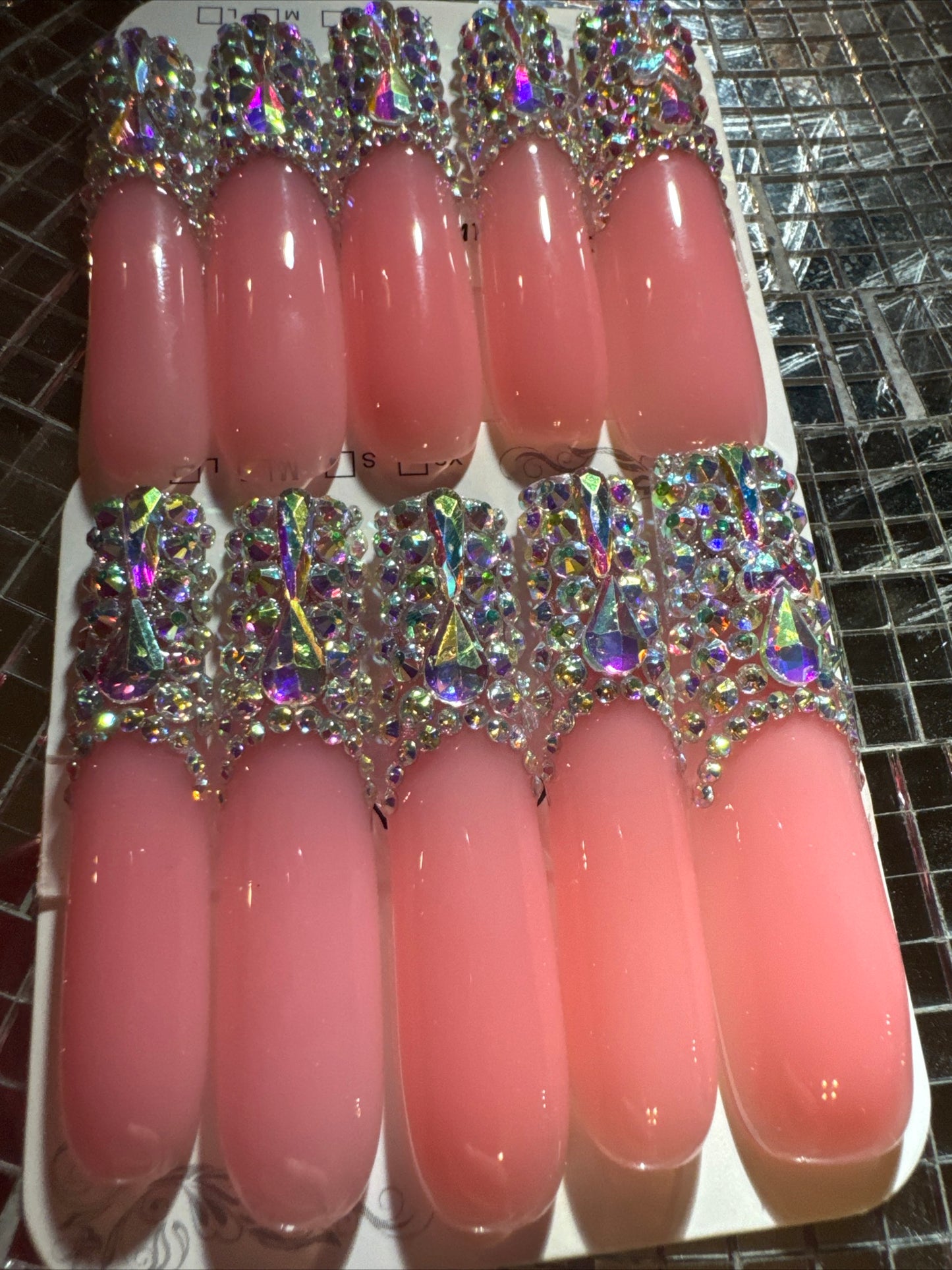 🎀 xxl pink clear ✨ nails