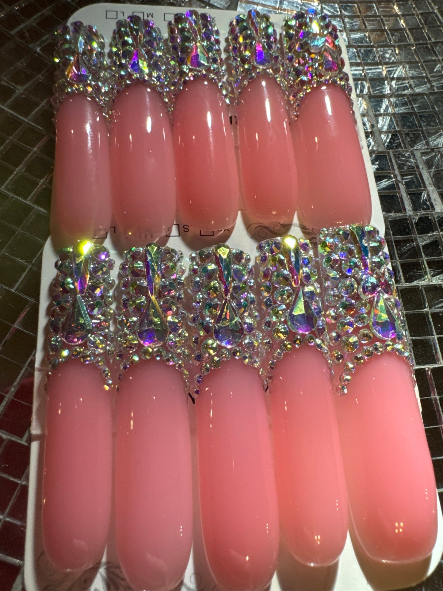 🎀 xxl pink clear ✨ nails