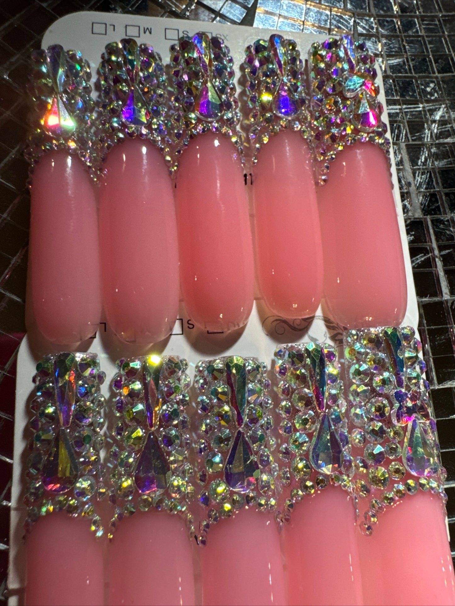 🎀 xxl pink clear ✨ nails