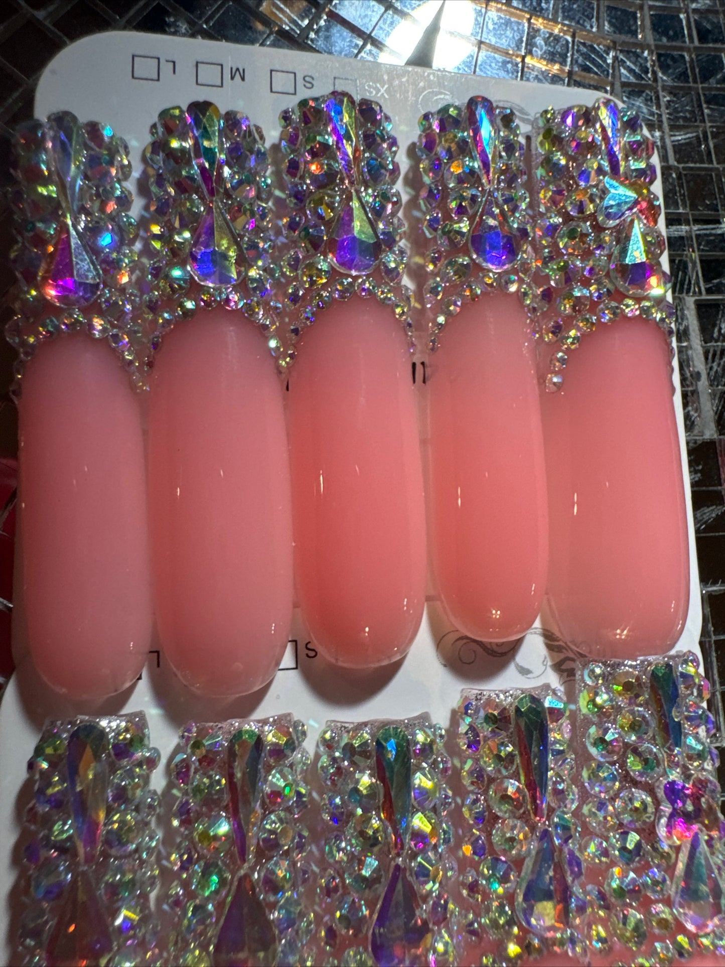 🎀 xxl pink clear ✨ nails