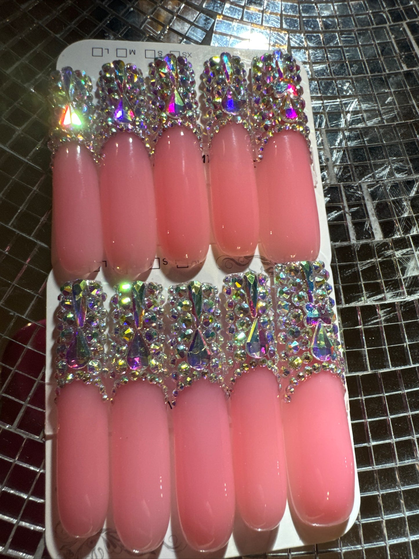 🎀 xxl pink clear ✨ nails