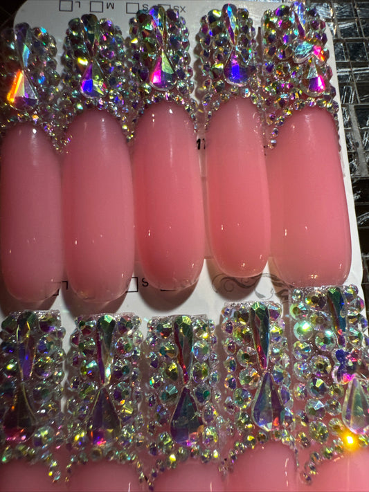 🎀 xxl pink clear ✨ nails