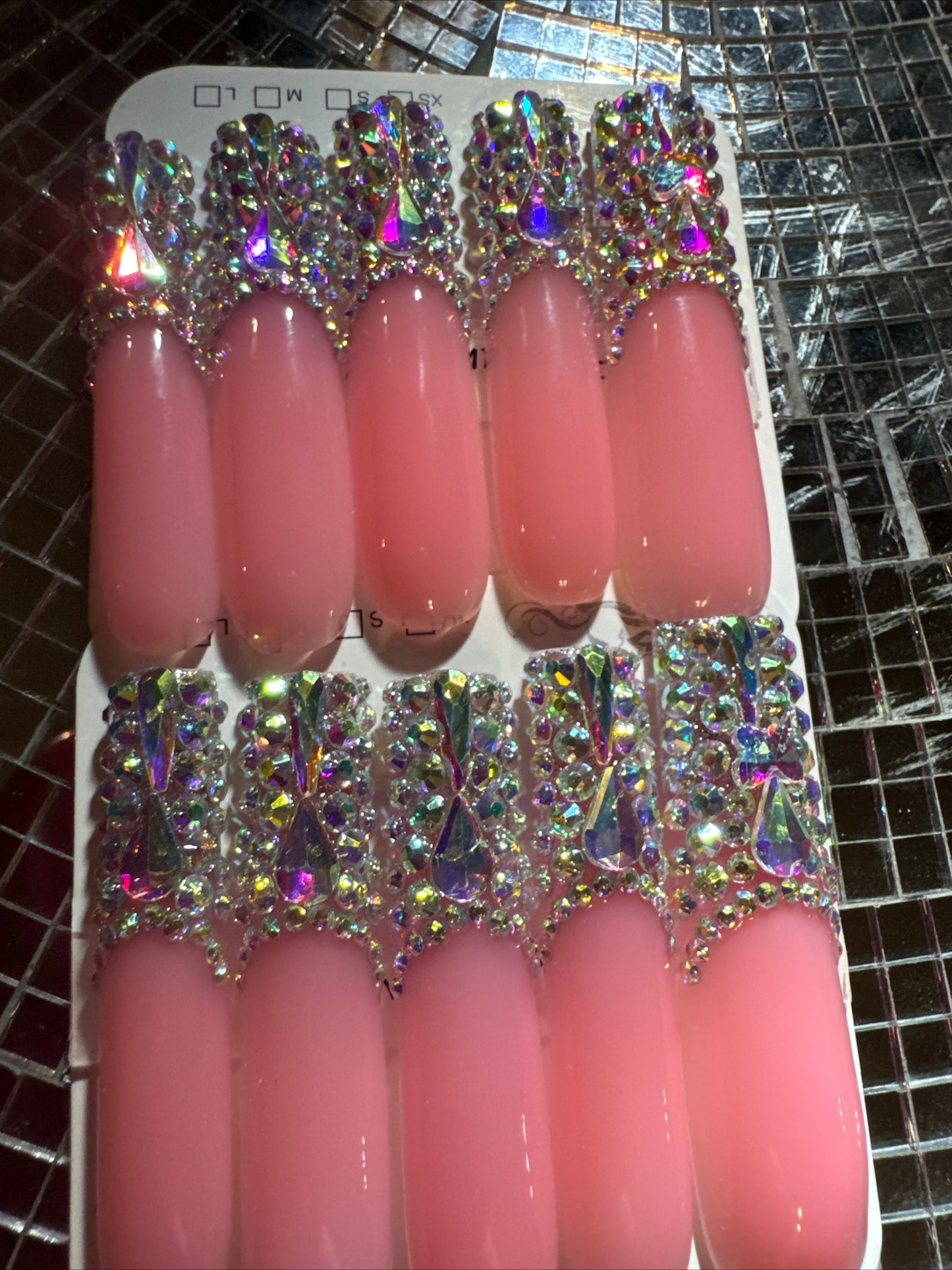 🎀 xxl pink clear ✨ nails