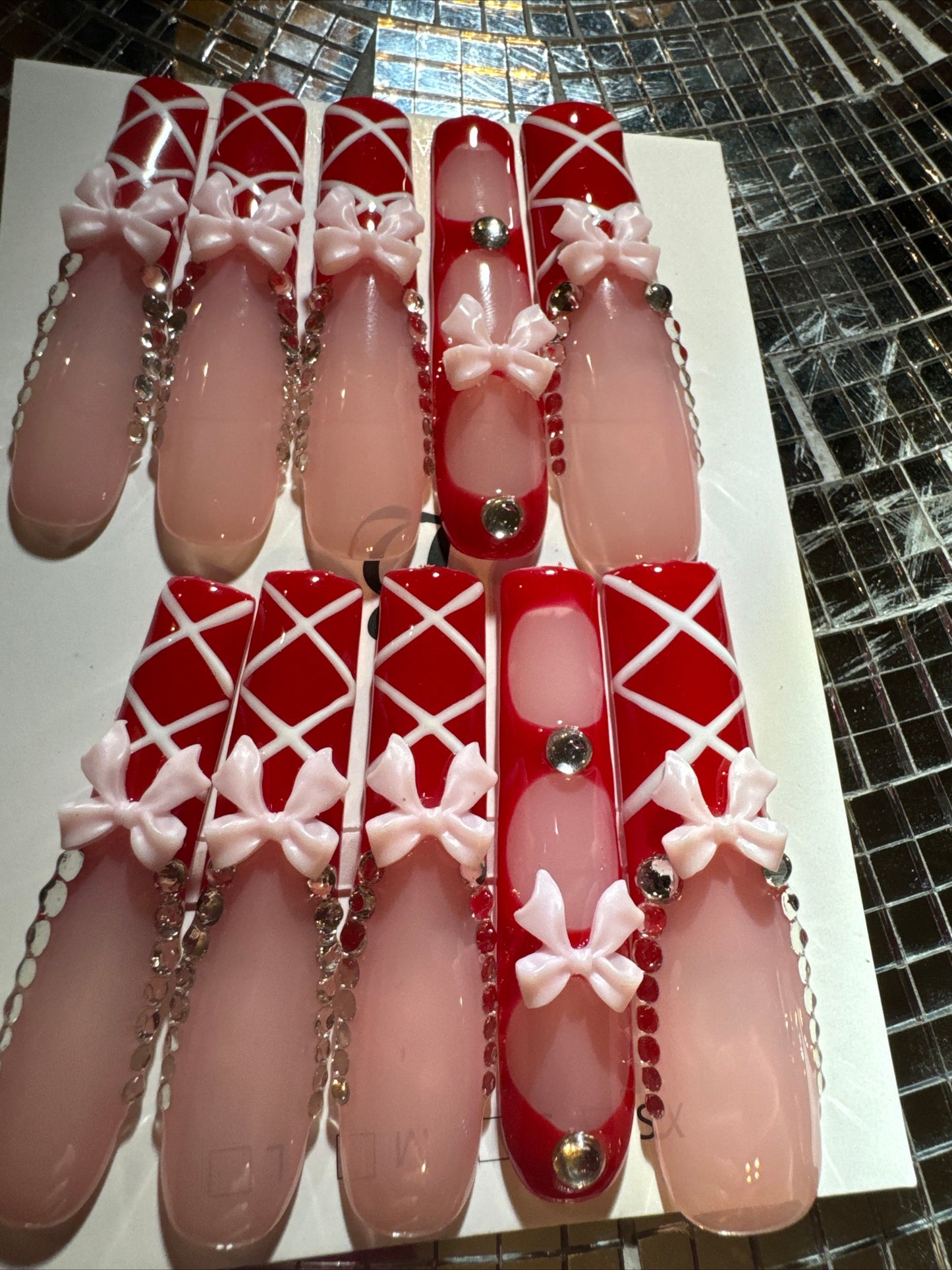 🎀 xxl red pink white 💅