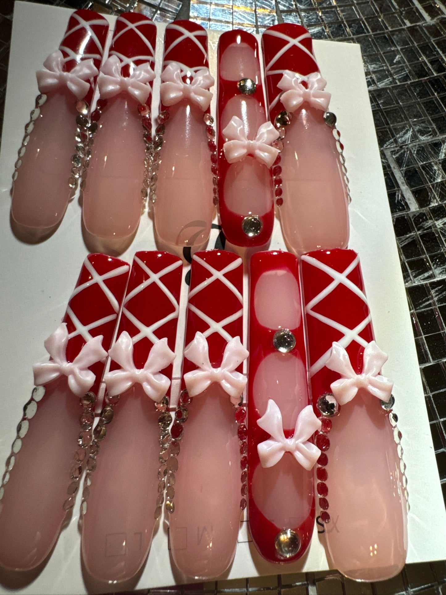 🎀 xxl red pink white 💅