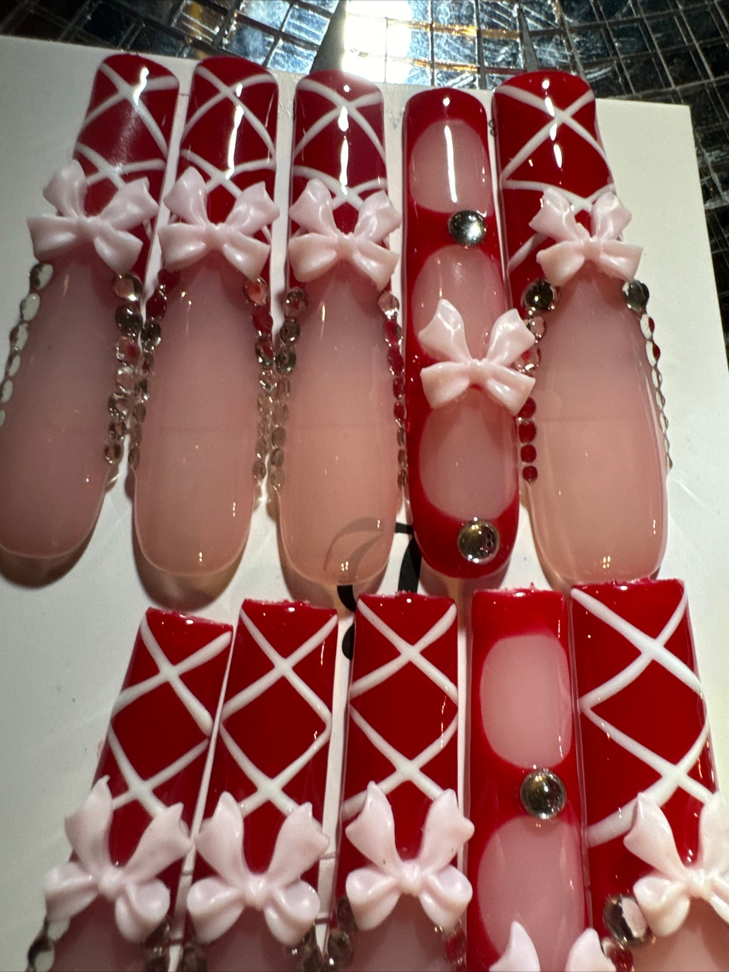 🎀 xxl red pink white 💅