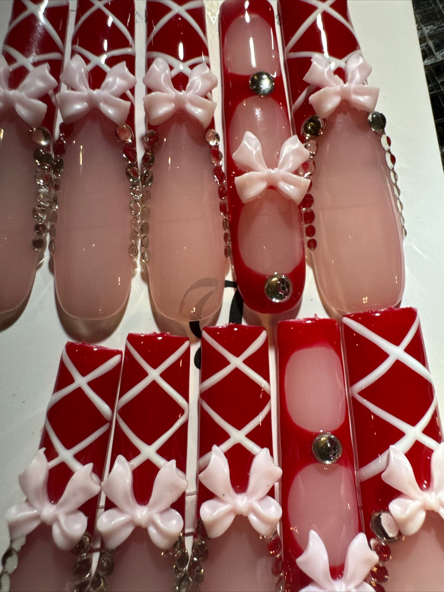 🎀 xxl red pink white 💅