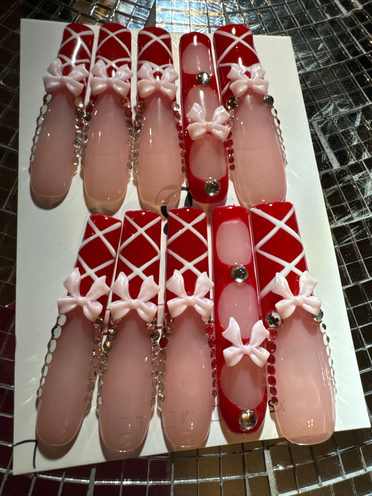 🎀 xxl red pink white 💅