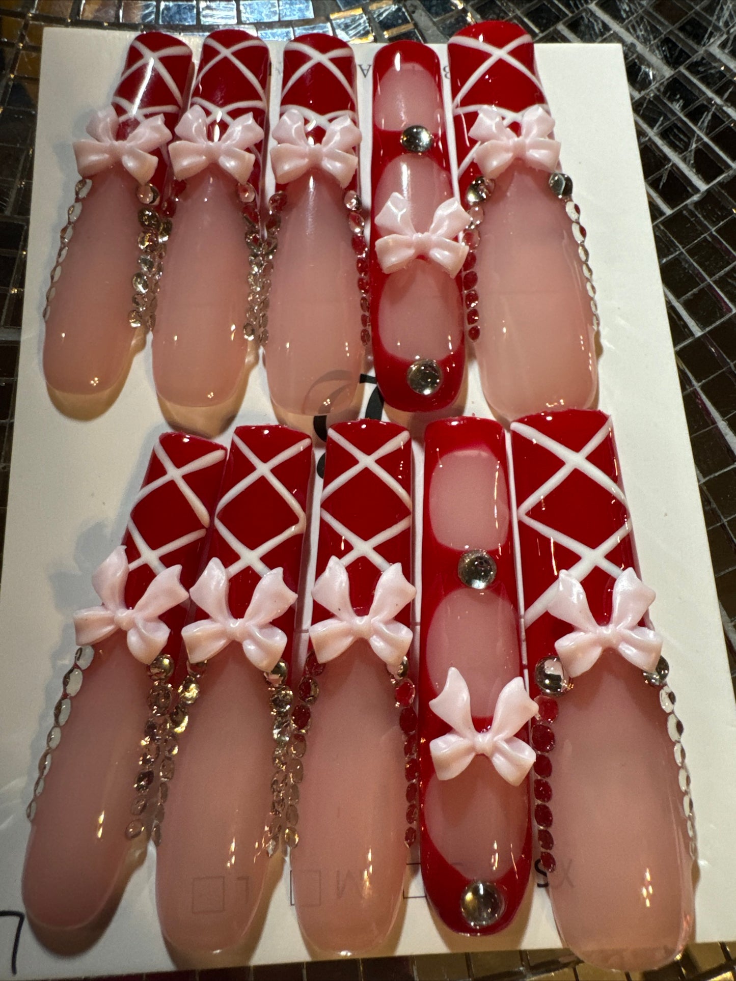 🎀 xxl red pink white 💅