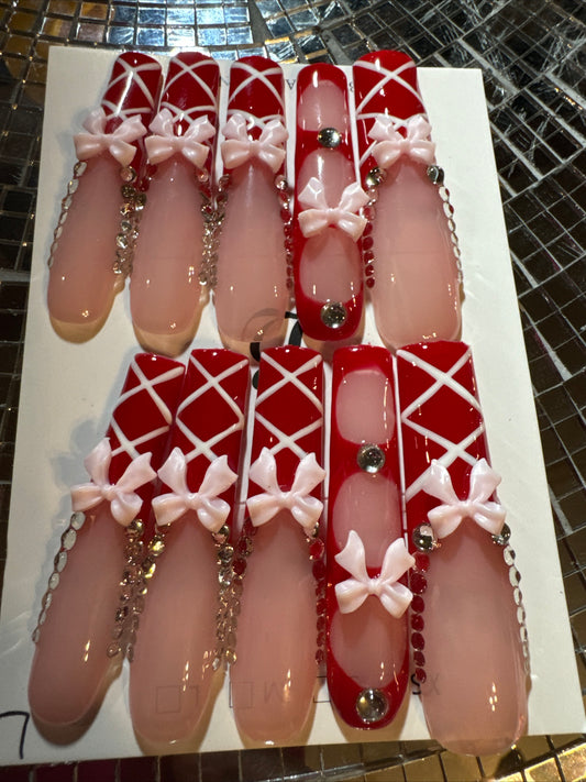 🎀 xxl red pink white 💅