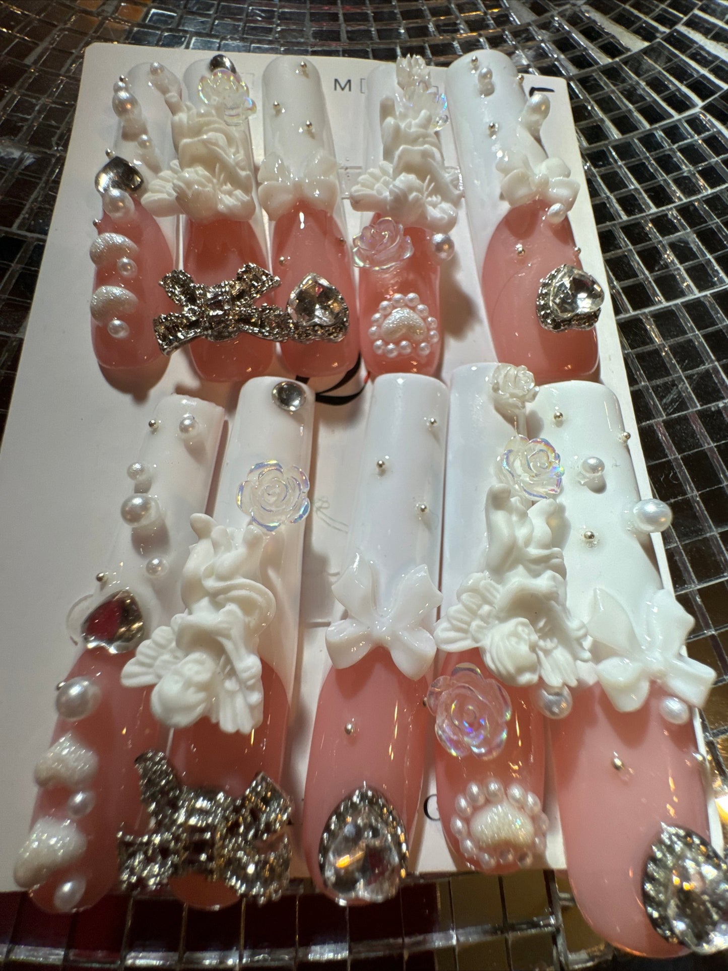 🎀 xxl pink white 😇 angel 💅