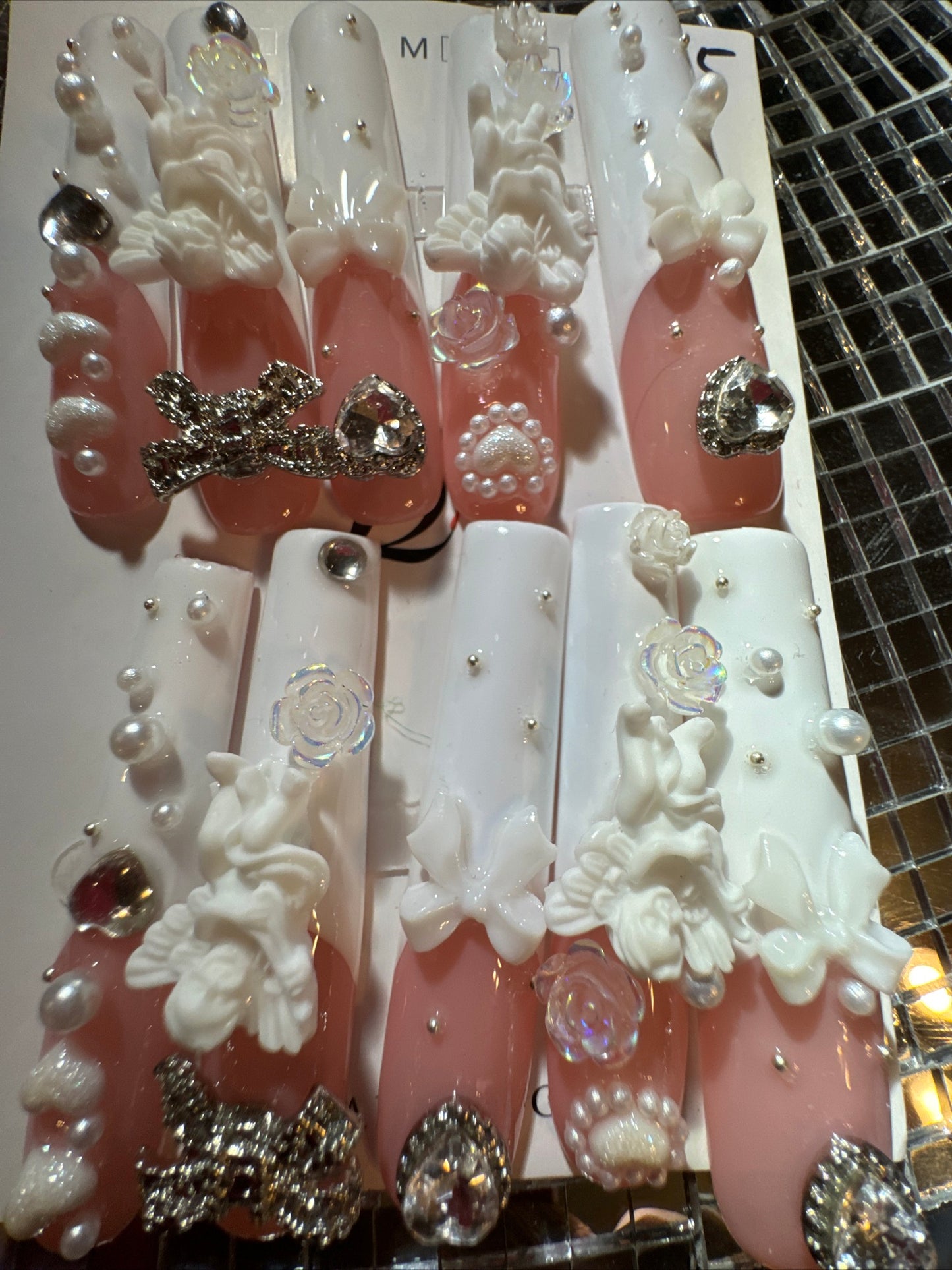 🎀 xxl pink white 😇 angel 💅