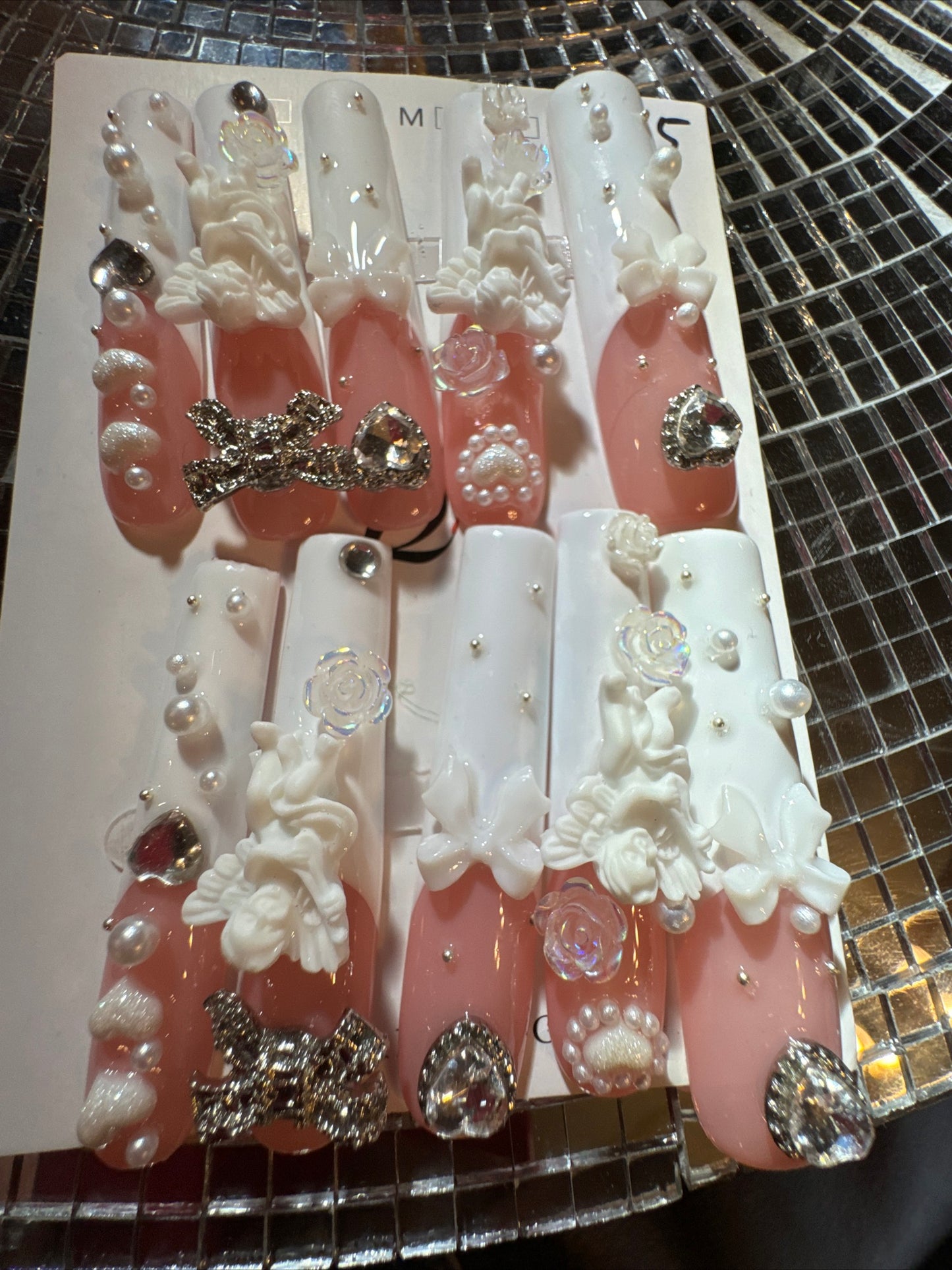 🎀 xxl pink white 😇 angel 💅