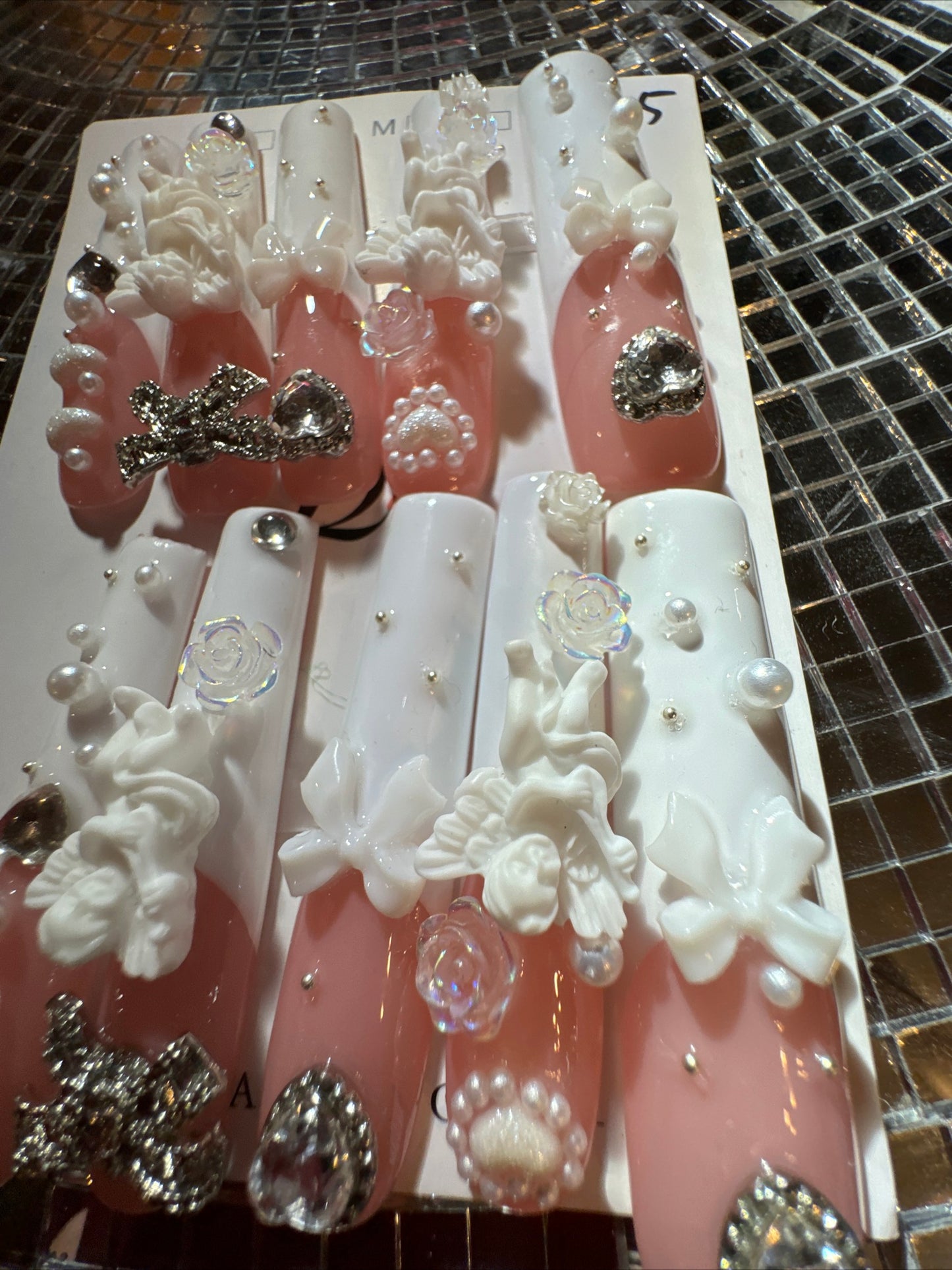 🎀 xxl pink white 😇 angel 💅