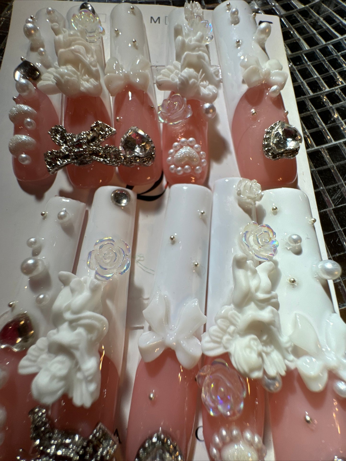 🎀 xxl pink white 😇 angel 💅